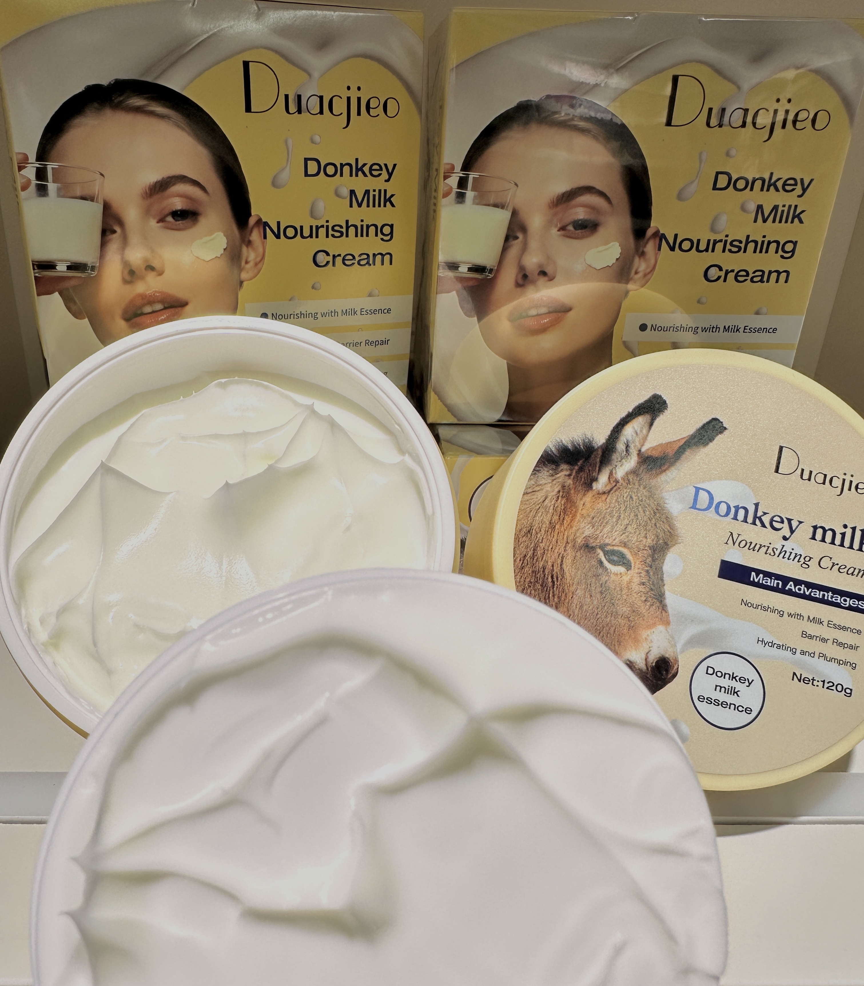 DUACJIEO Donkey Milk Nourishing Cream 24k Gold Bone Collagen Protein Repairing Wrinkle Reduction Moisturizing Cream detail image 4