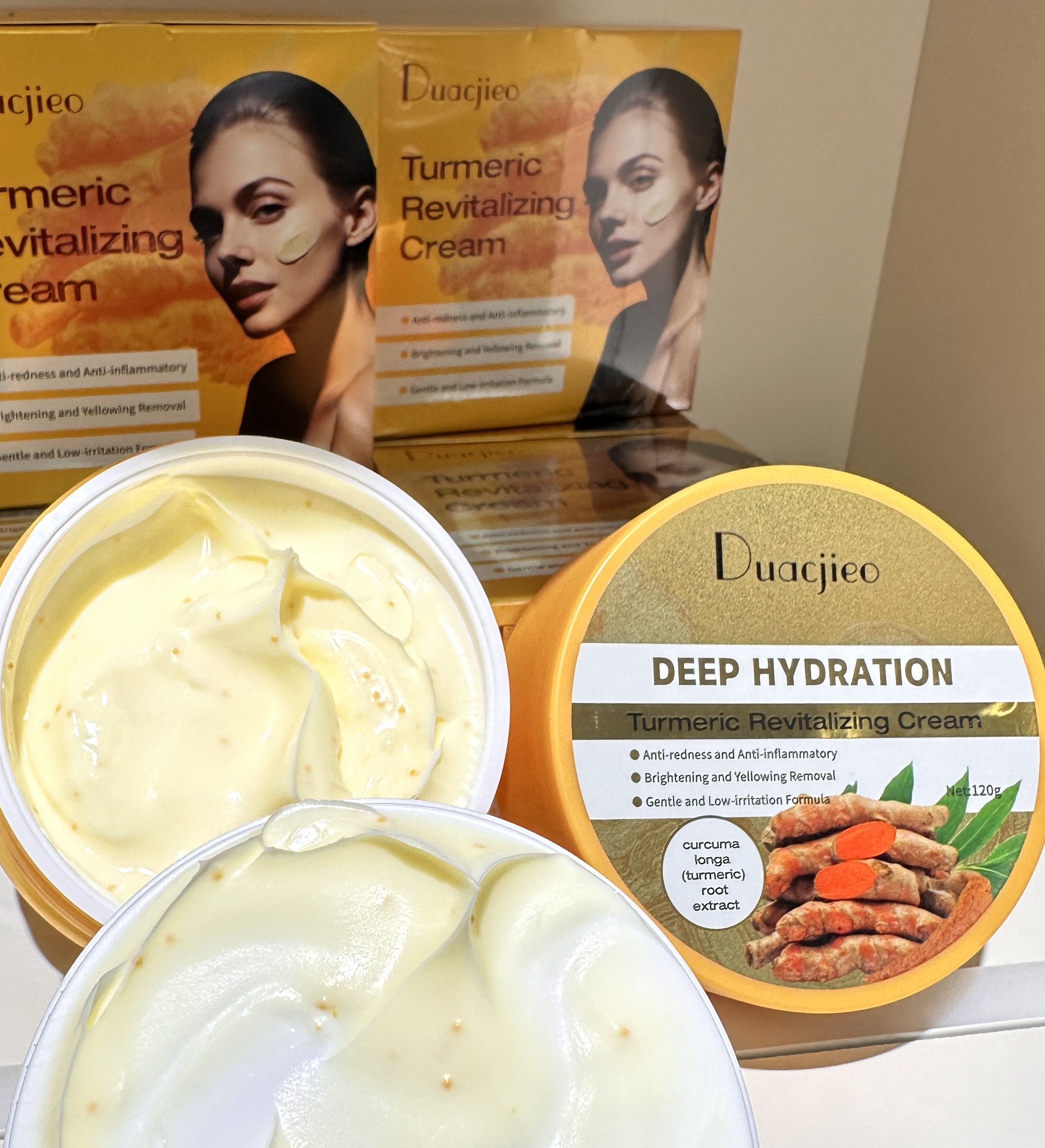 DUACJIEO Milk Highlighter Cream Turmeric Revitalizing Cream Deep Moisturizing Nourishing Cream Brightening and Whitening Cream Item Picture