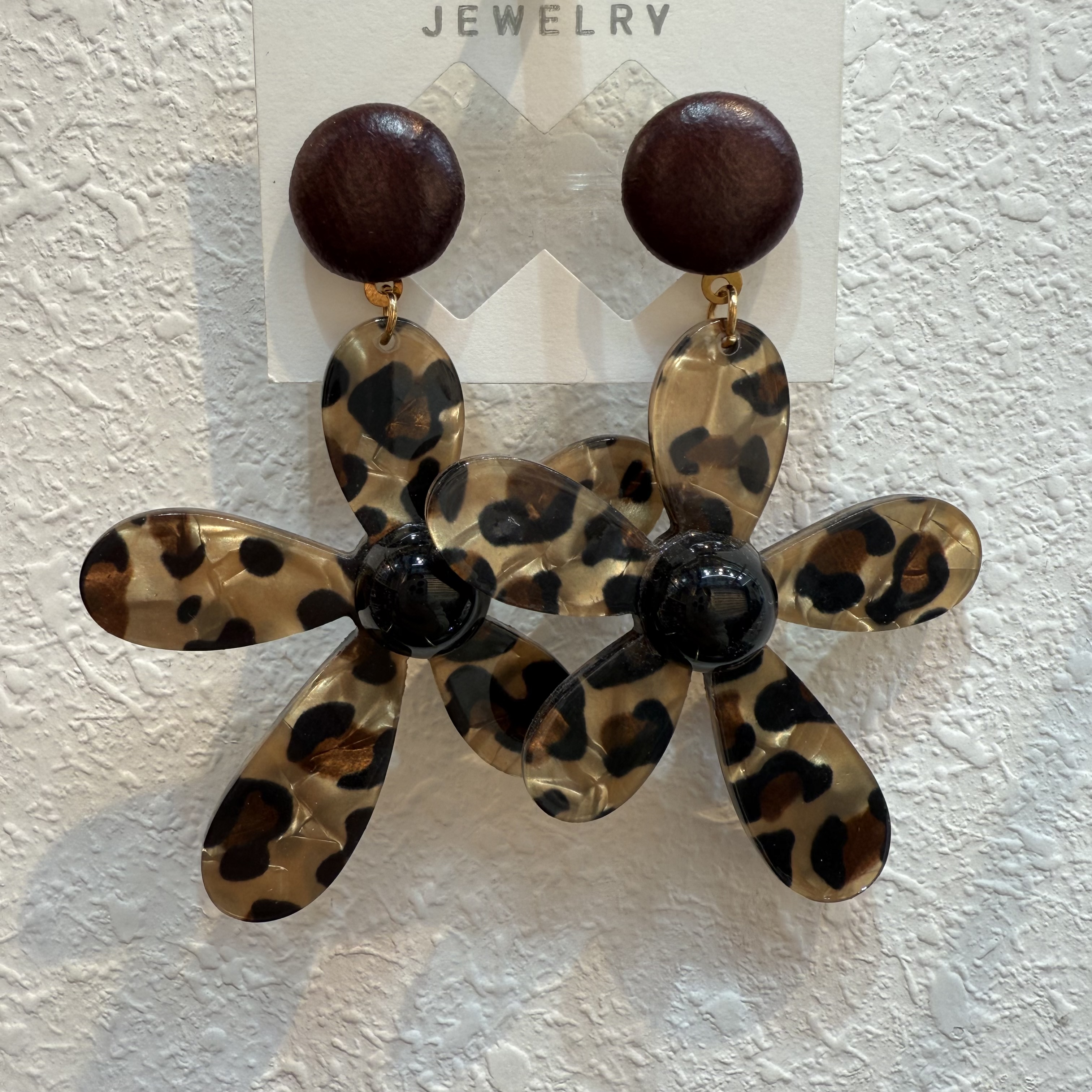 豹纹耳环亚克力耳饰批发时尚简约气质百搭耳环饰品耳环