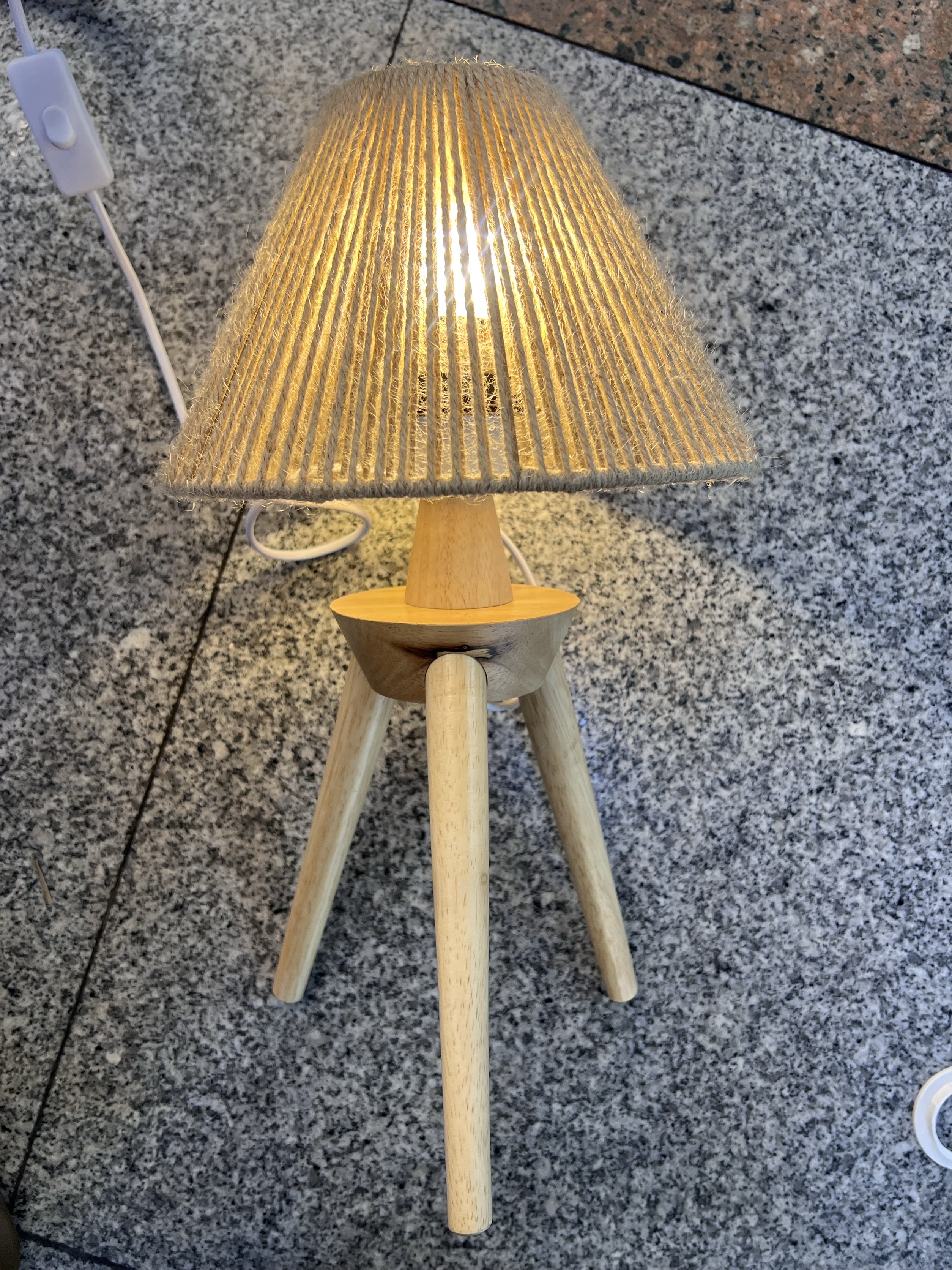 三角亚麻编织灯