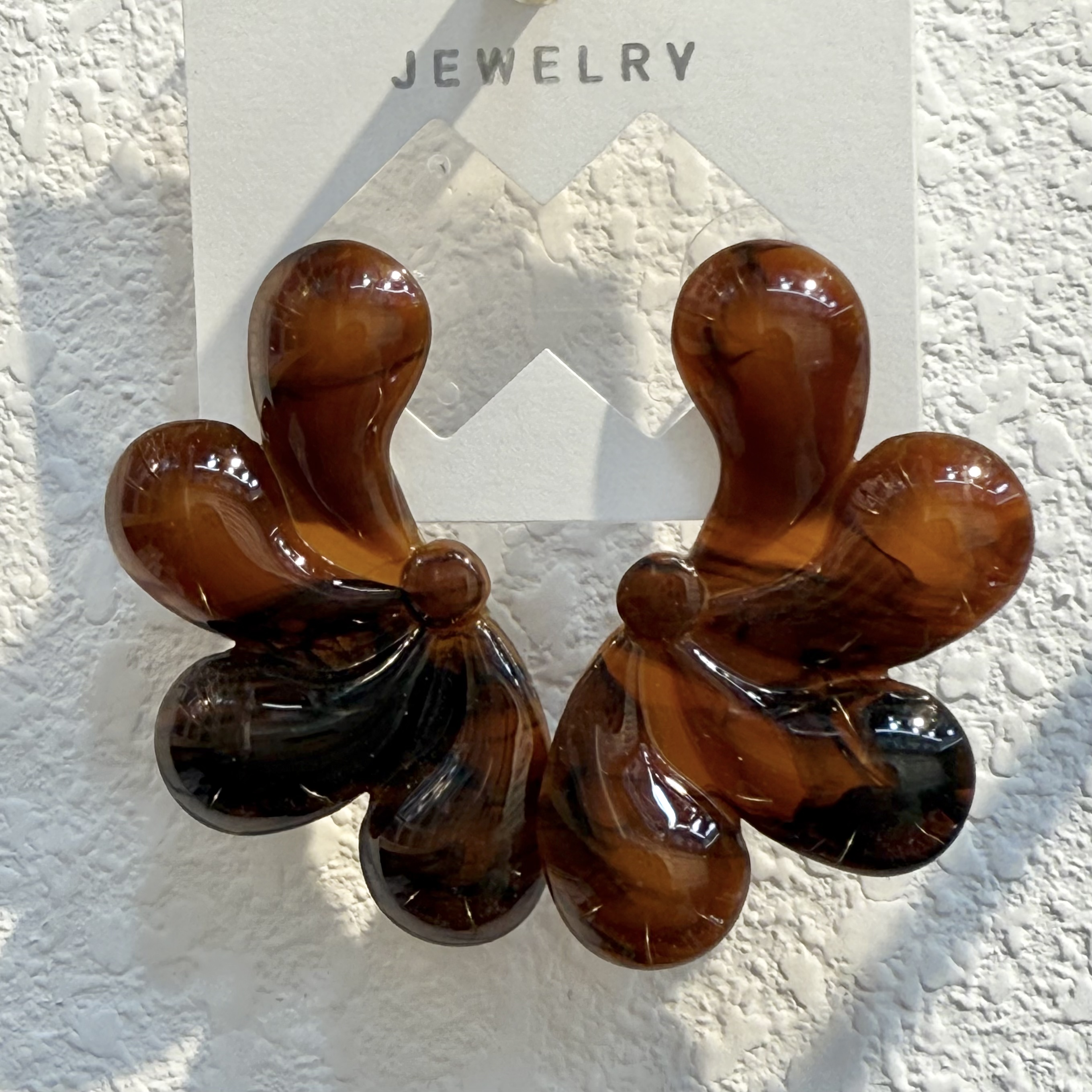 秋冬咖色韩系花朵耳环亚克力质感百搭轻巧饰品耳环耳饰耳环批发