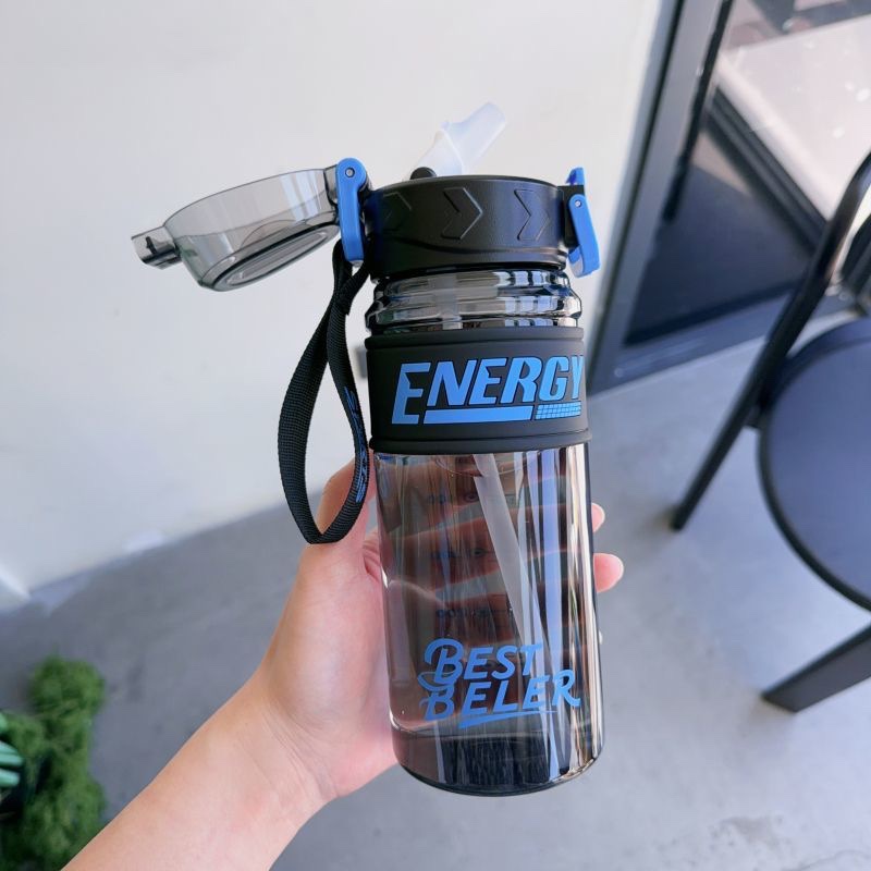 Water cups, other large-capacity straw cups, men's and women's outdoor sports and fitness, high appearance level, portable anti-drop student plastic cups, 780ML, 2131-945 details Picture
