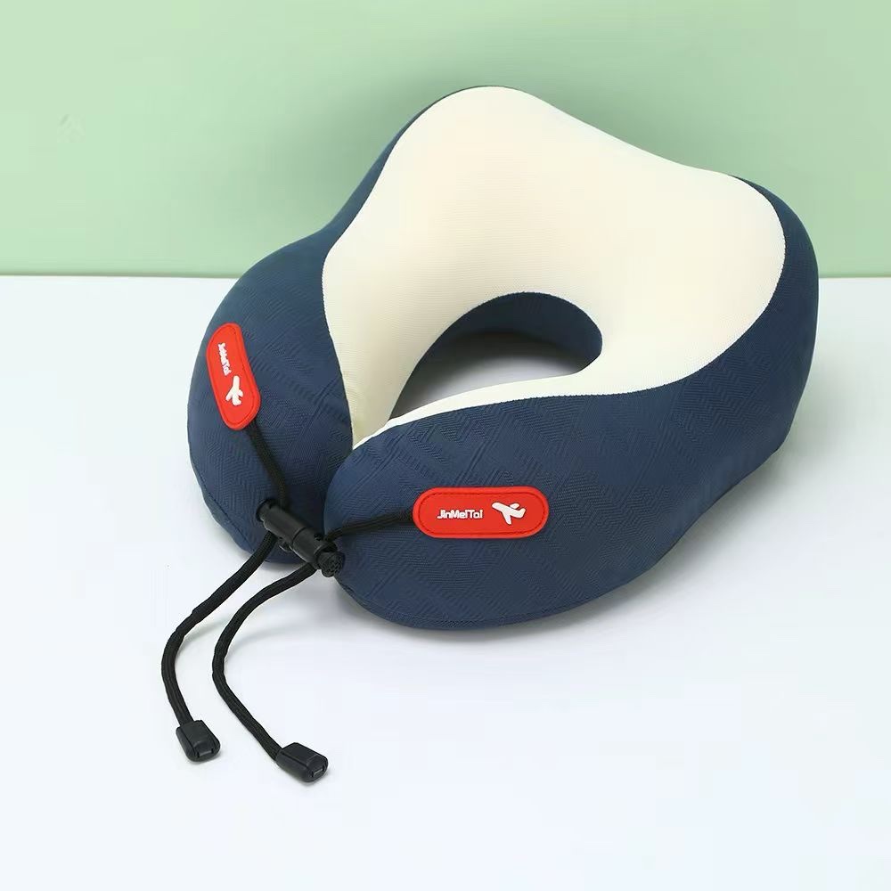 跨境爆款批发 客户定制厂家直销提花冰凉记忆棉U型枕护颈枕高铁飞机旅行便携式护脖U型枕详情图6