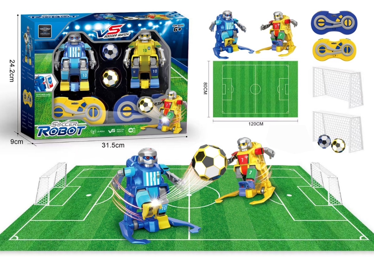 Handle-controlled battle football robot sports toy, two-person fighting match, powerful catapult, children's toy, competitive toy