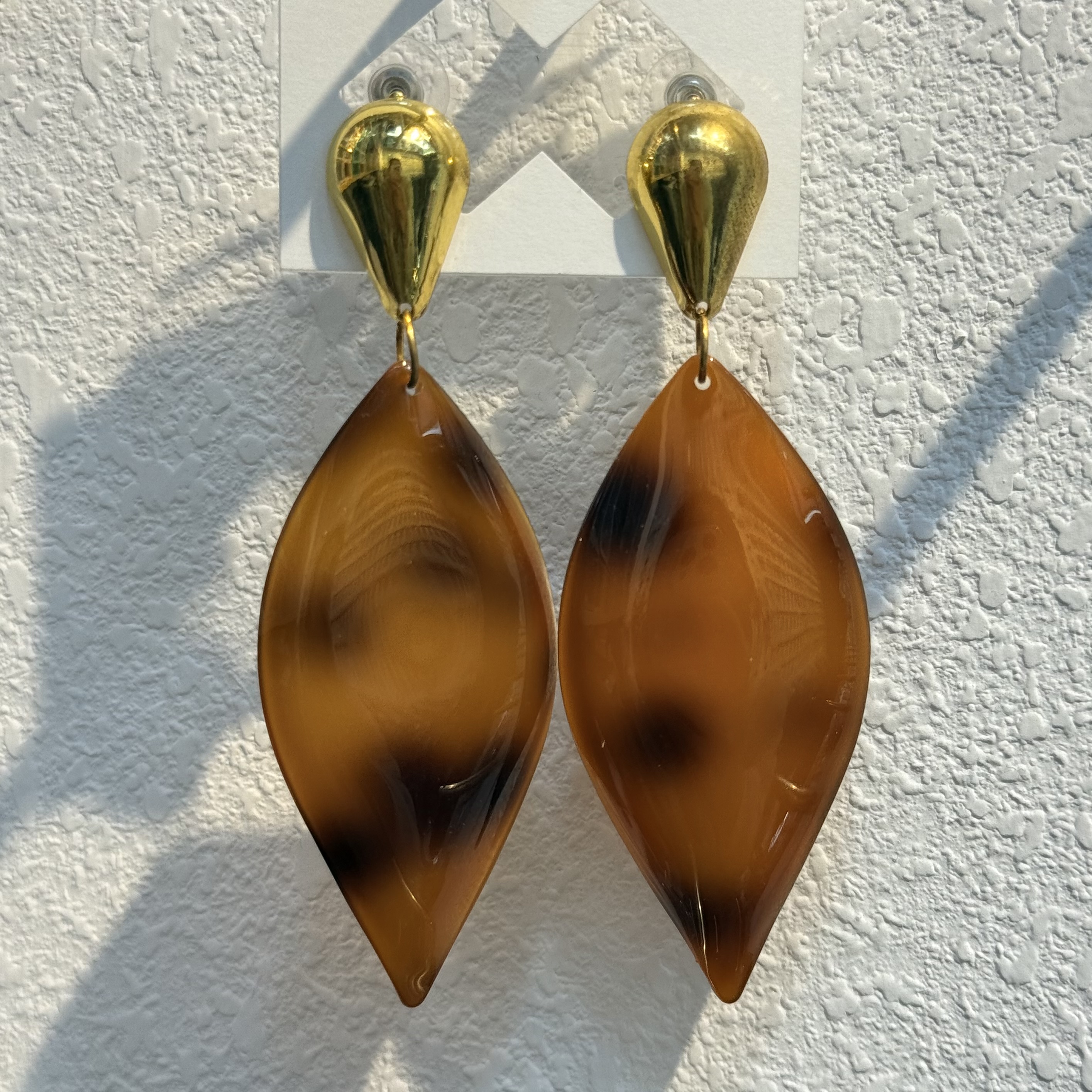 亚克力玳瑁树叶秋冬质感批发简约时尚耳坠女气质百搭耳饰品配件耳环