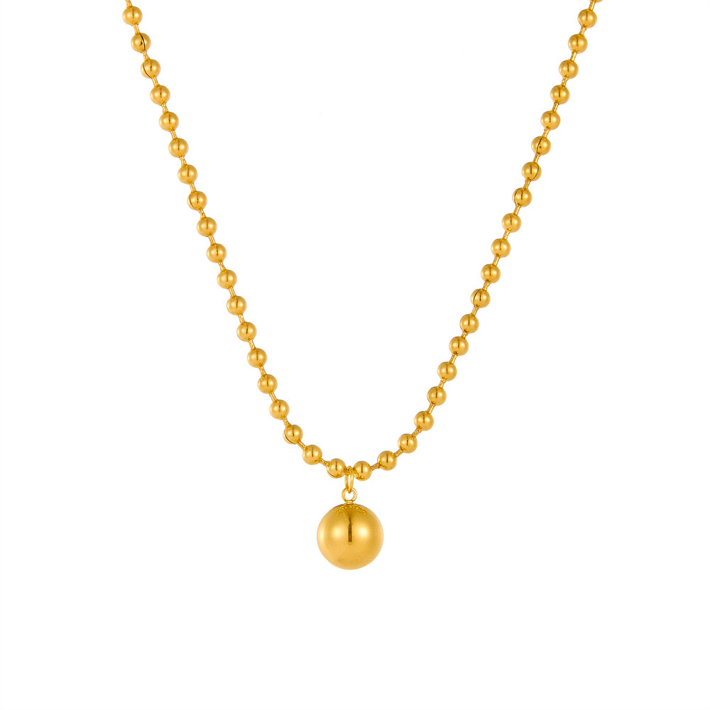 European and American exaggerated stainless steel round bead chains, round bead good luck solid round bead jewelry, women's earrings, bracelets, necklaces and other jewelry Item Picture