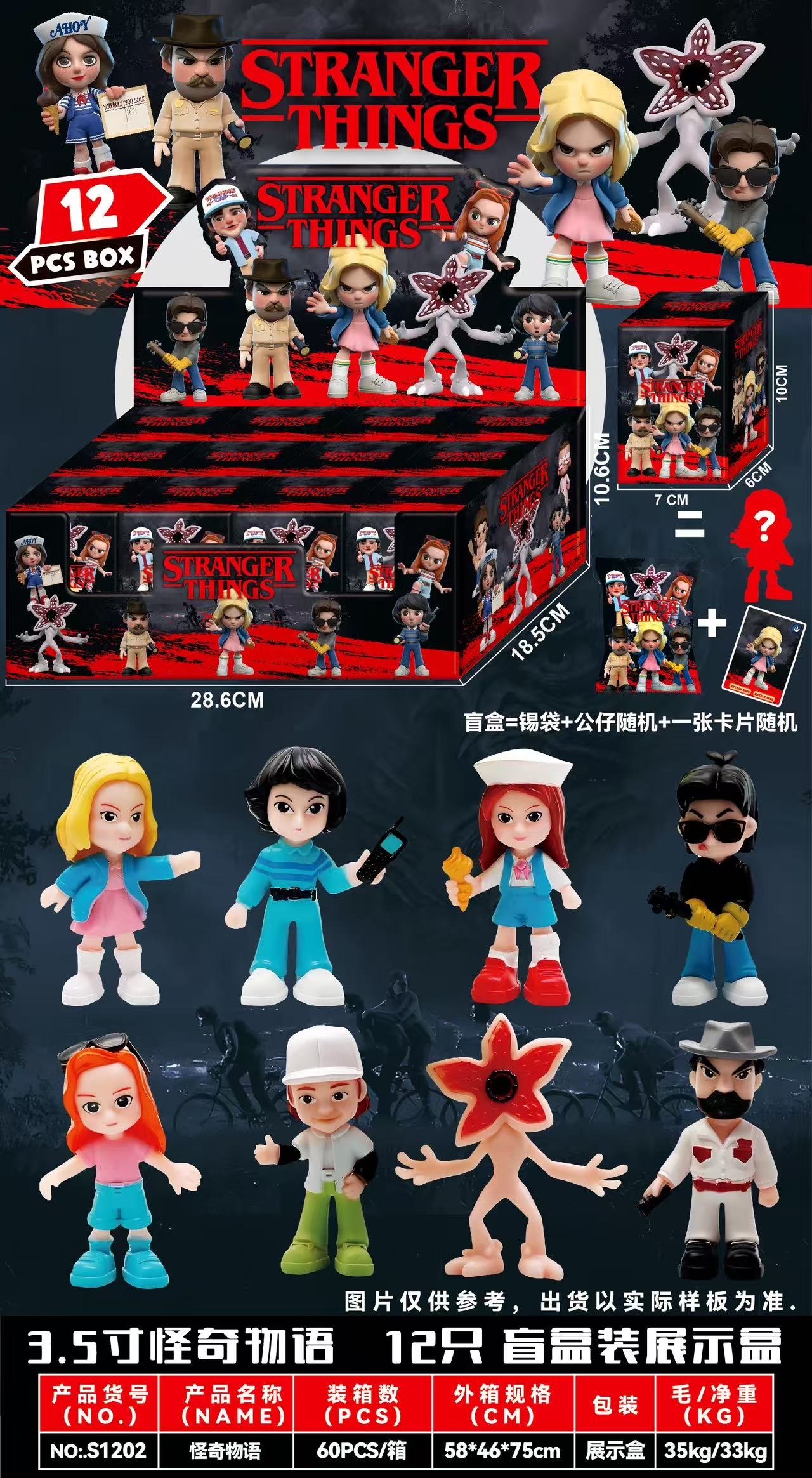 爆款 怪奇物语盲袋 盲盒玩具 公仔摆件钥匙扣 产品图