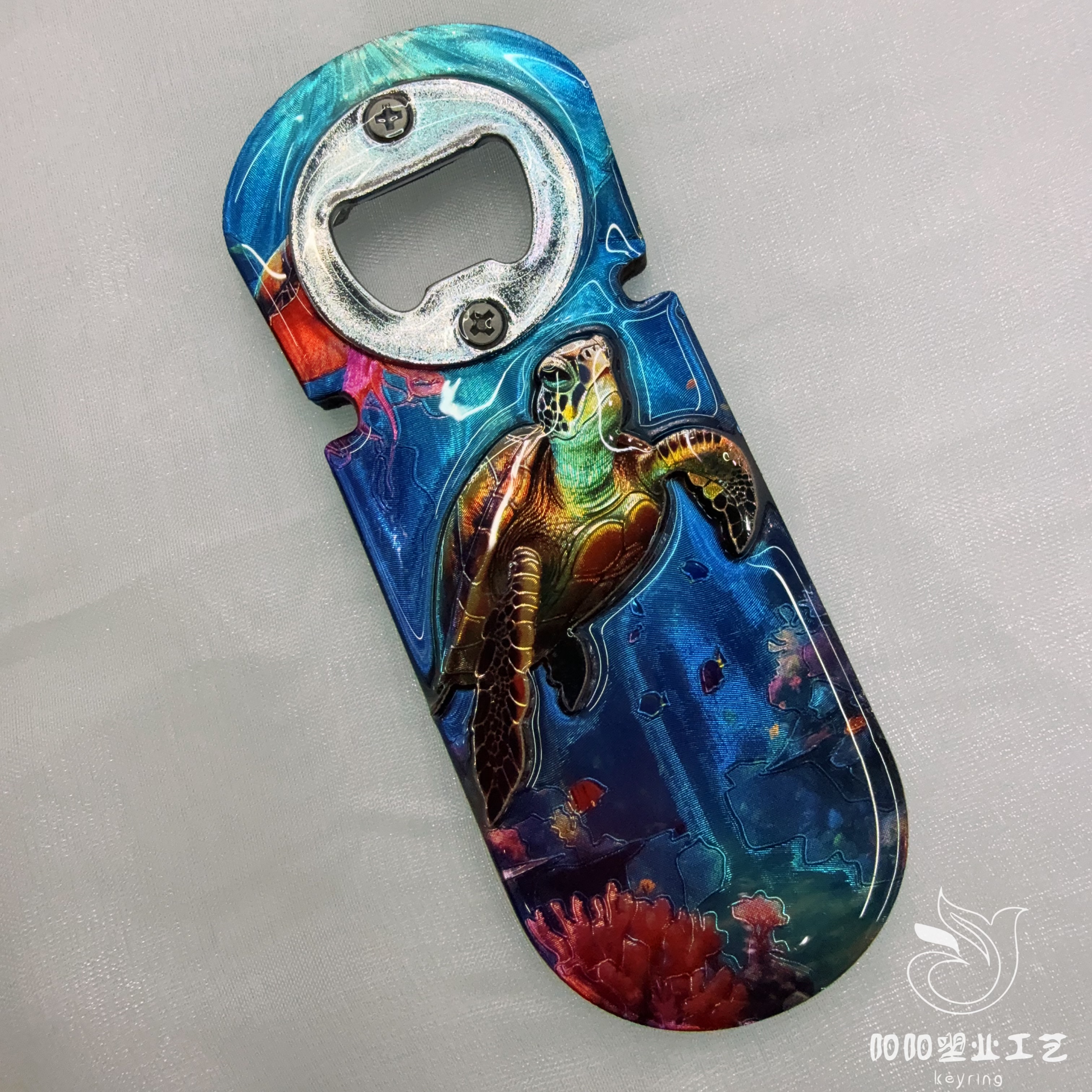 Hot-selling turtle ocean fridge magnet resin bottle opener, creative beach coconut tree conch mermaid wine bottle opener, gift and souvenir Specification drawing