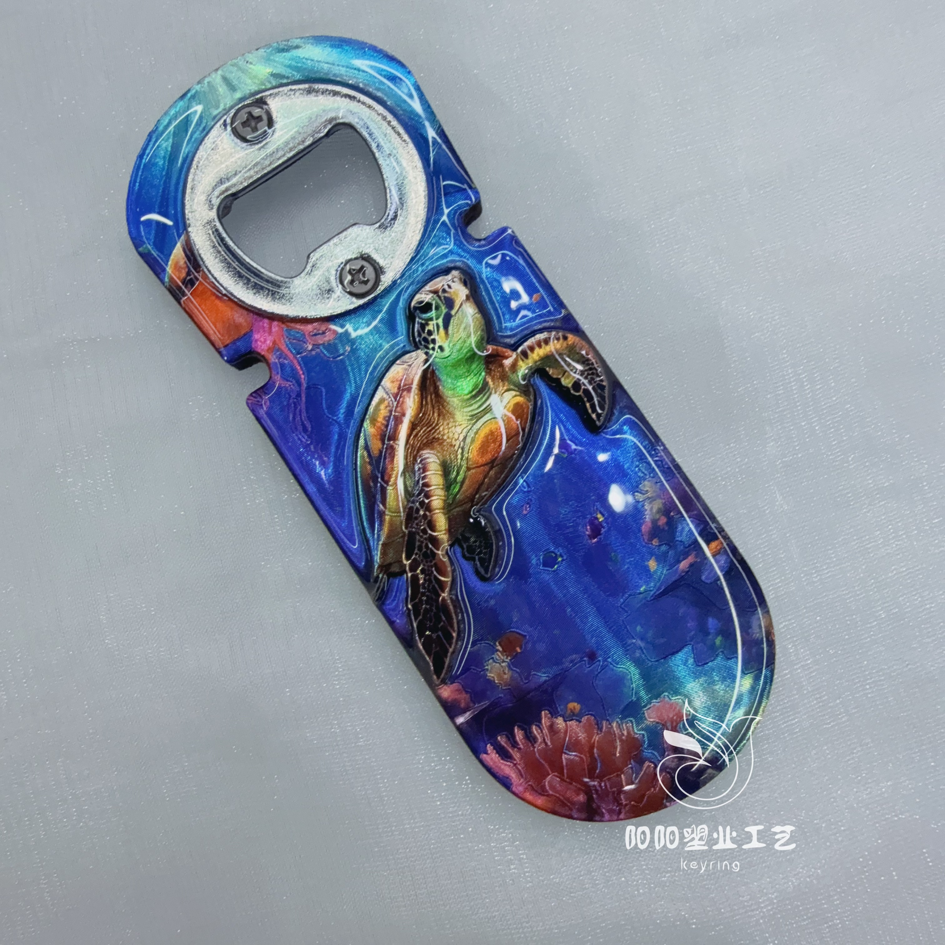 Hot-selling turtle ocean fridge magnet resin bottle opener, creative beach coconut tree conch mermaid wine bottle opener, gift and souvenir details Picture