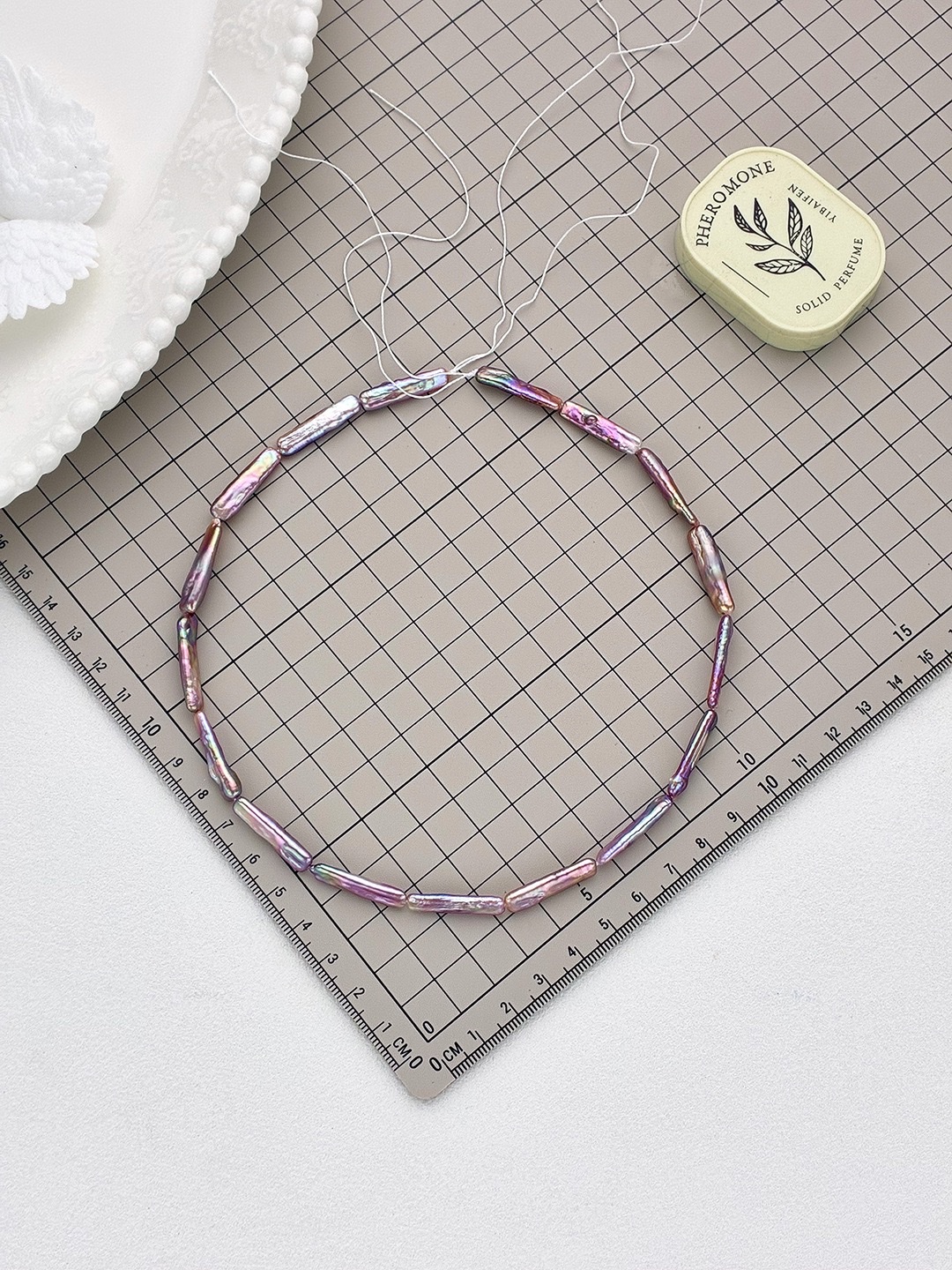 High cost-performance small silver bar Baroque pearl 5x21mm toothpick, natural freshwater pearl slender strip necklace, natural freshwater pearl steamed bun pearl bread pearl decorative accessories, handcrafted material jewelry accessories, multiple colors to choose from Application Scenario