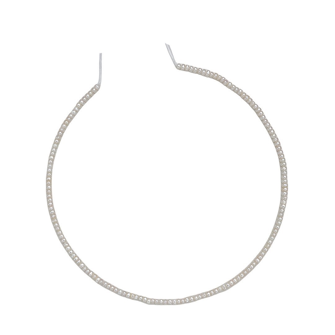 高性价比3-3.5mm小扁珠天然淡水 珍珠馒头珠面包珠装饰配件手工材料饰品配件多色任选米珠配件白底实物图