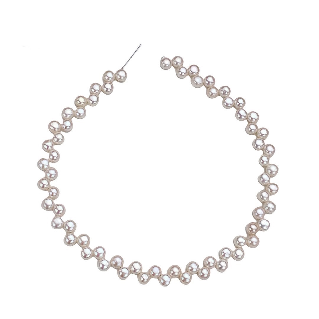 Strong light 7.5-8mm steamed bun beads, 28 holes, natural freshwater pearls, flat and round bread beads, diy materials, handcrafted, wholesale factory direct sales, natural freshwater pearls, Korean style personality Item Picture