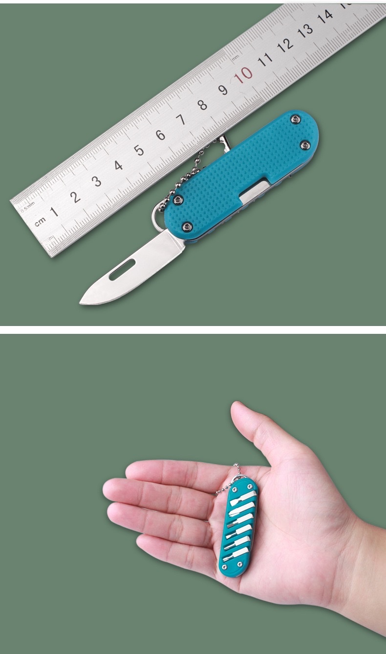 Multi-functional knife, folding knife, EDC keychain tool, screw screwdriver, multi-purpose, unboxing, portable for outdoor use detail image 5