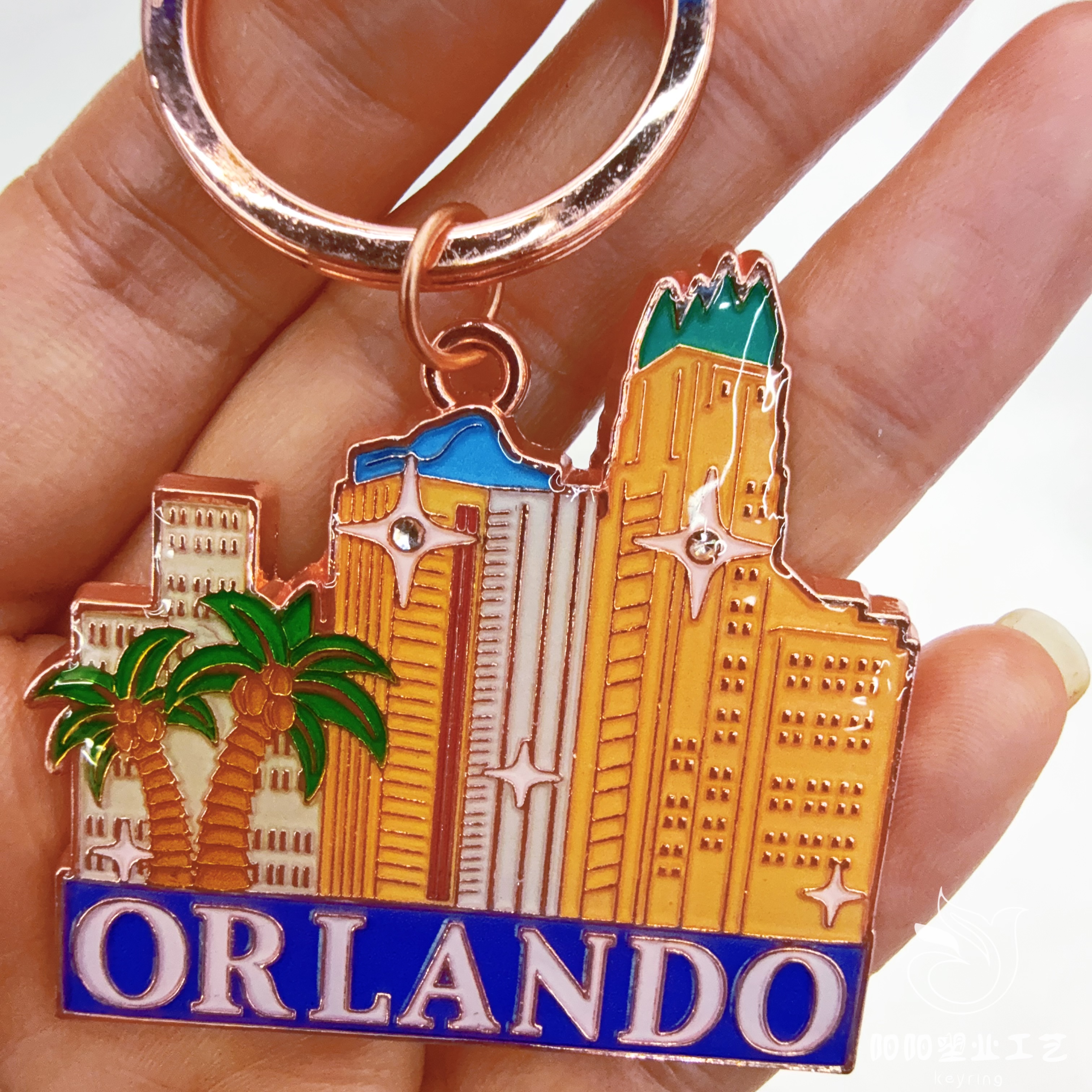 High-end foreign trade keychains from manufacturers, metal tourism, personalized city landmarks, alloy pendants, small gifts, keychains undefined