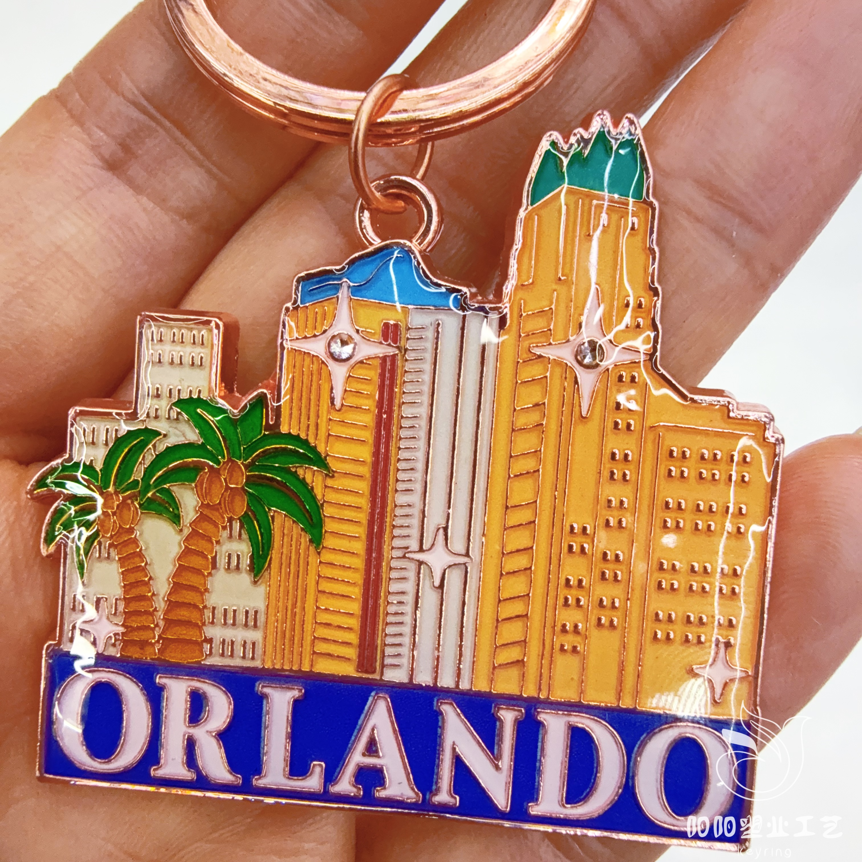 High-end foreign trade keychains from manufacturers, metal tourism, personalized city landmarks, alloy pendants, small gifts, keychains undefined