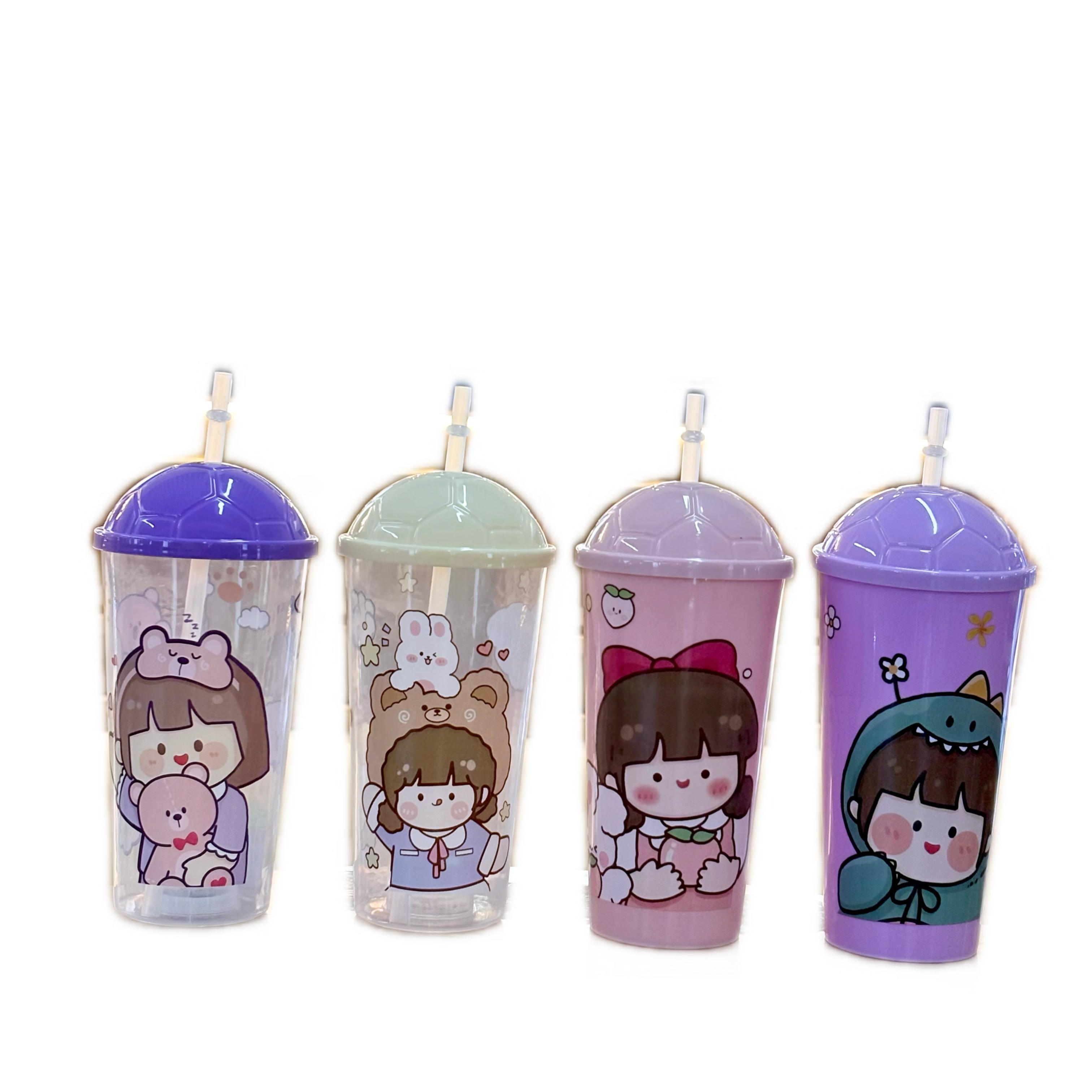 Plastic cups, large-capacity straw cups, shaker cups, cute and niche Instagram couple cups for men and women Item Picture