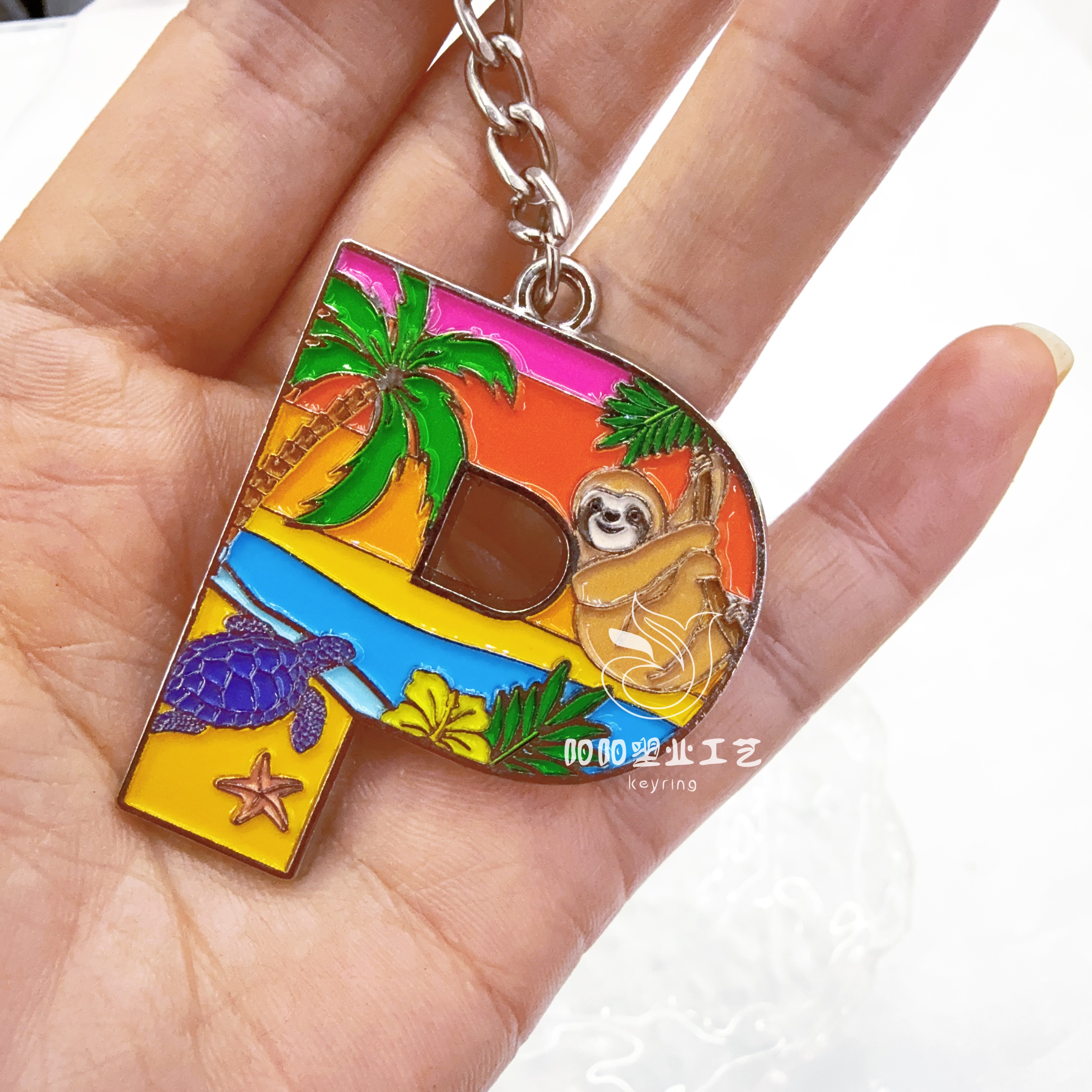 Keychains, travel souvenirs, pendants, travel souvenirs, ocean, seaside, aquarium, letters A to Z, 26 customized souvenirs, gifts, presents Application Scenario