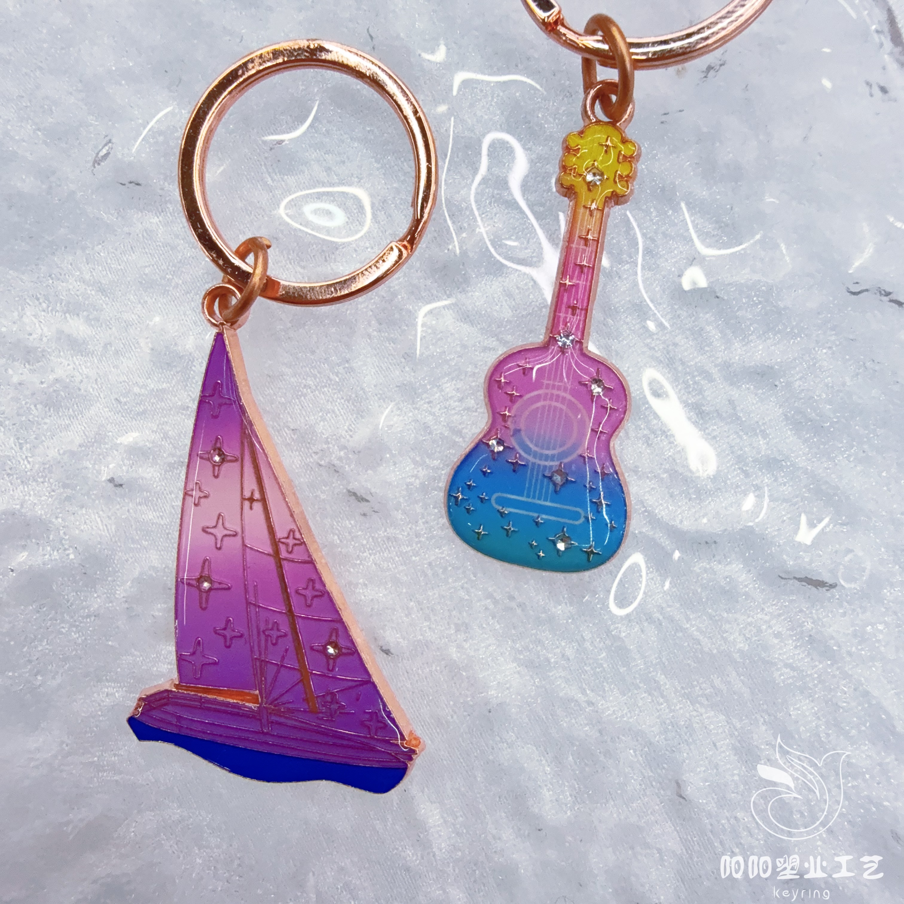 Cross-border exclusive oil drip, astronaut rocket, UFO spaceship, keychain, cartoon creative, student schoolbag, accessory, pendant, gift, souvenir, gift Item Picture