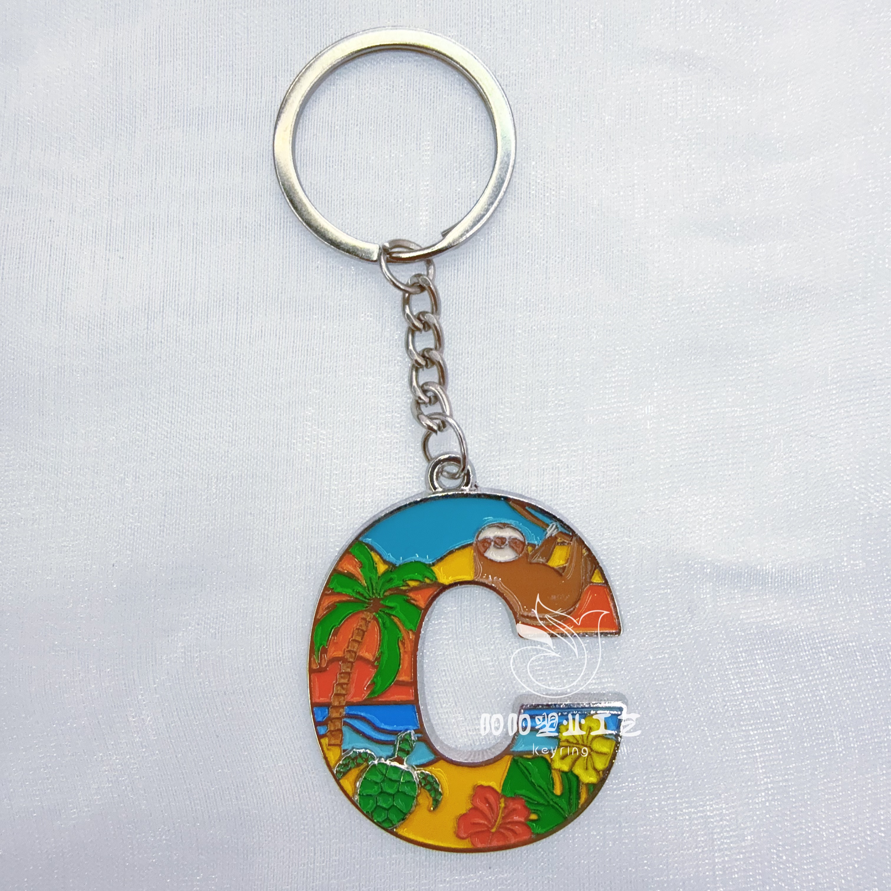 Keychain, colorful letter, Marine country, foreign trade zinc alloy pendant, creative Spanish small gift, keychain, keyring, Year of the Horse pendant Item Picture