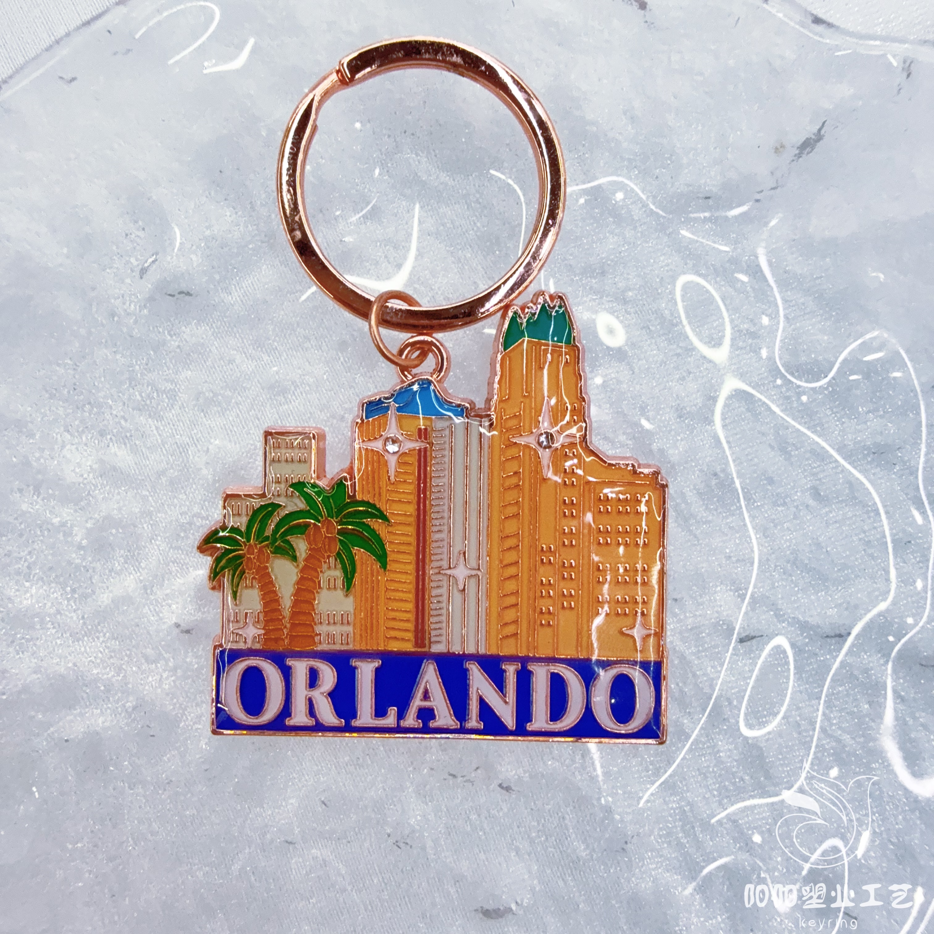 厂家高级感外贸钥匙扣金属旅游个性城市地标合金挂件小礼品钥匙扣钥匙扣