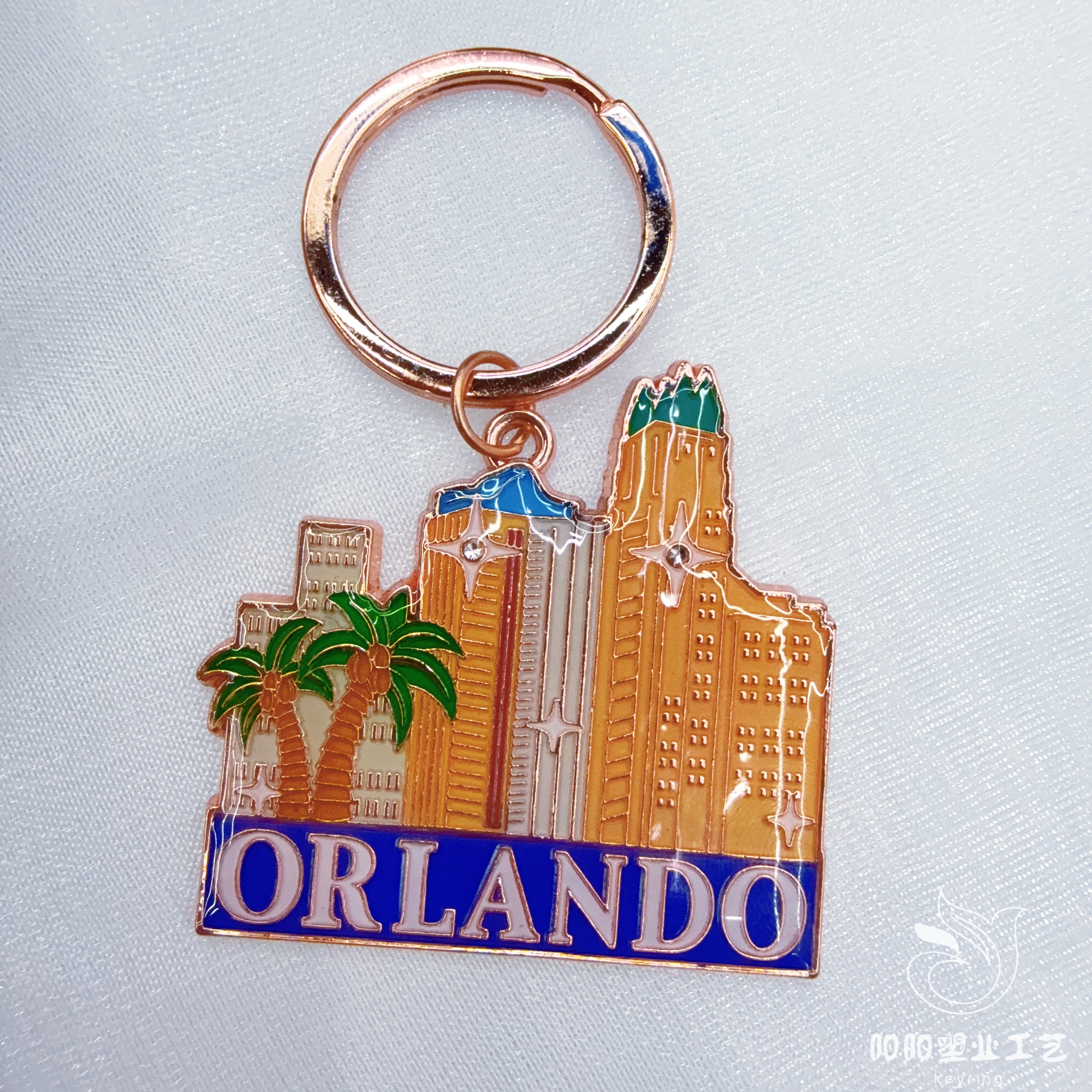 High-end foreign trade keychains from manufacturers, metal tourism, personalized city landmarks, alloy pendants, small gifts, keychains undefined