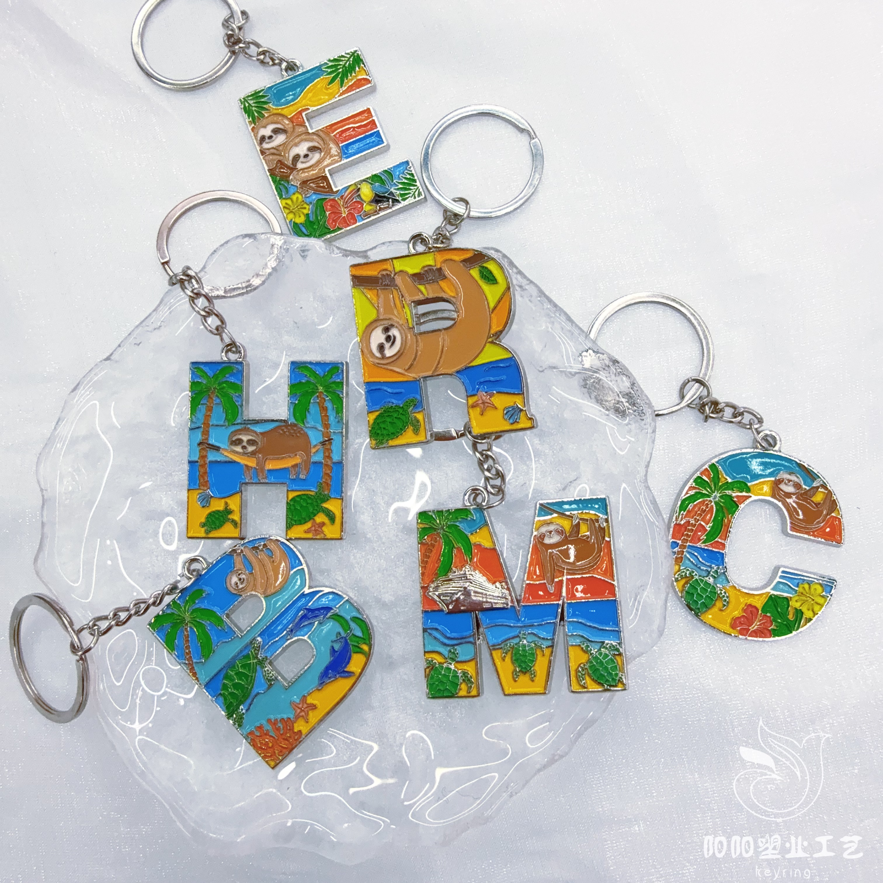 Keychains, travel souvenirs, pendants, travel souvenirs, ocean, seaside, aquarium, letters A to Z, 26 customized souvenirs, gifts, presents Item Picture