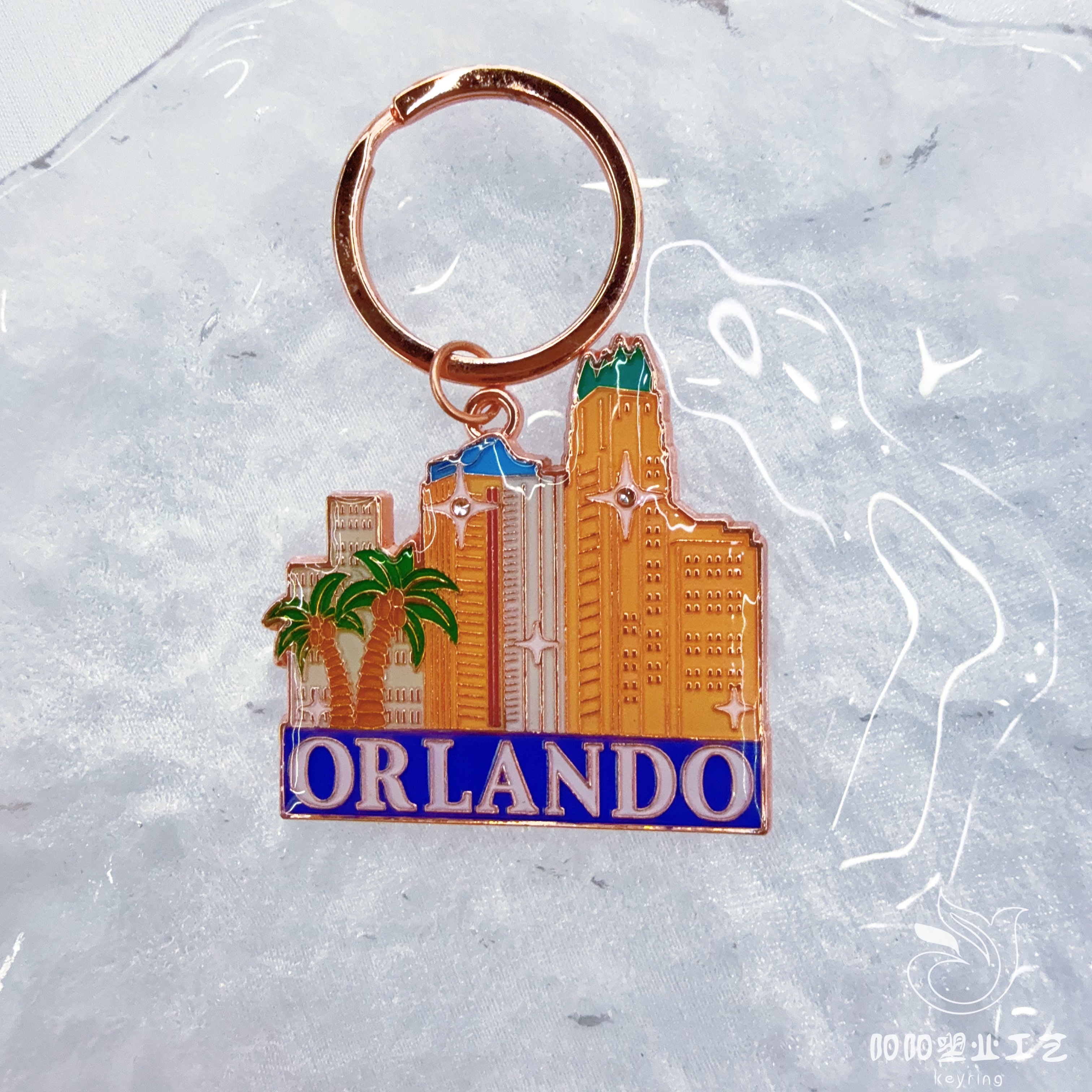 High-end foreign trade keychains from manufacturers, metal tourism, personalized city landmarks, alloy pendants, small gifts, keychains Item Picture