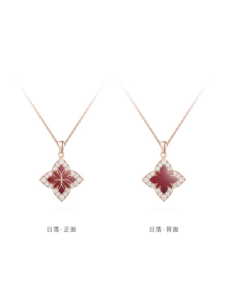 【 Star Style 】 NOLYN brand Fei Series Suzhou New Year Necklace, Silver Light Luxury design, Red agate Versatile Necklace, collarbone chain necklace Specification image