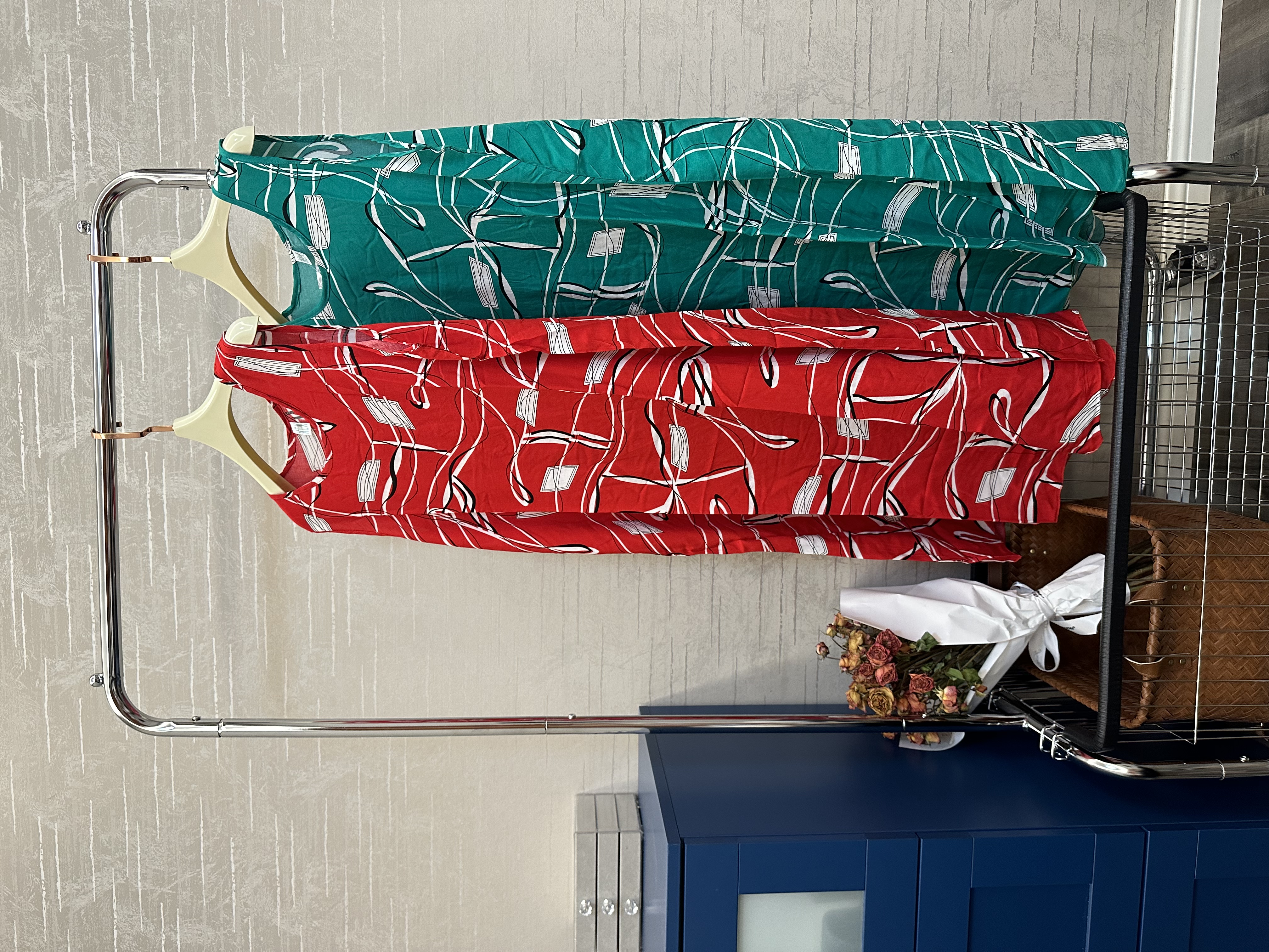 Foreign trade home wear, sleeping dress, long dress, floral print, comfortable long dress, sleeping dress, pajamas