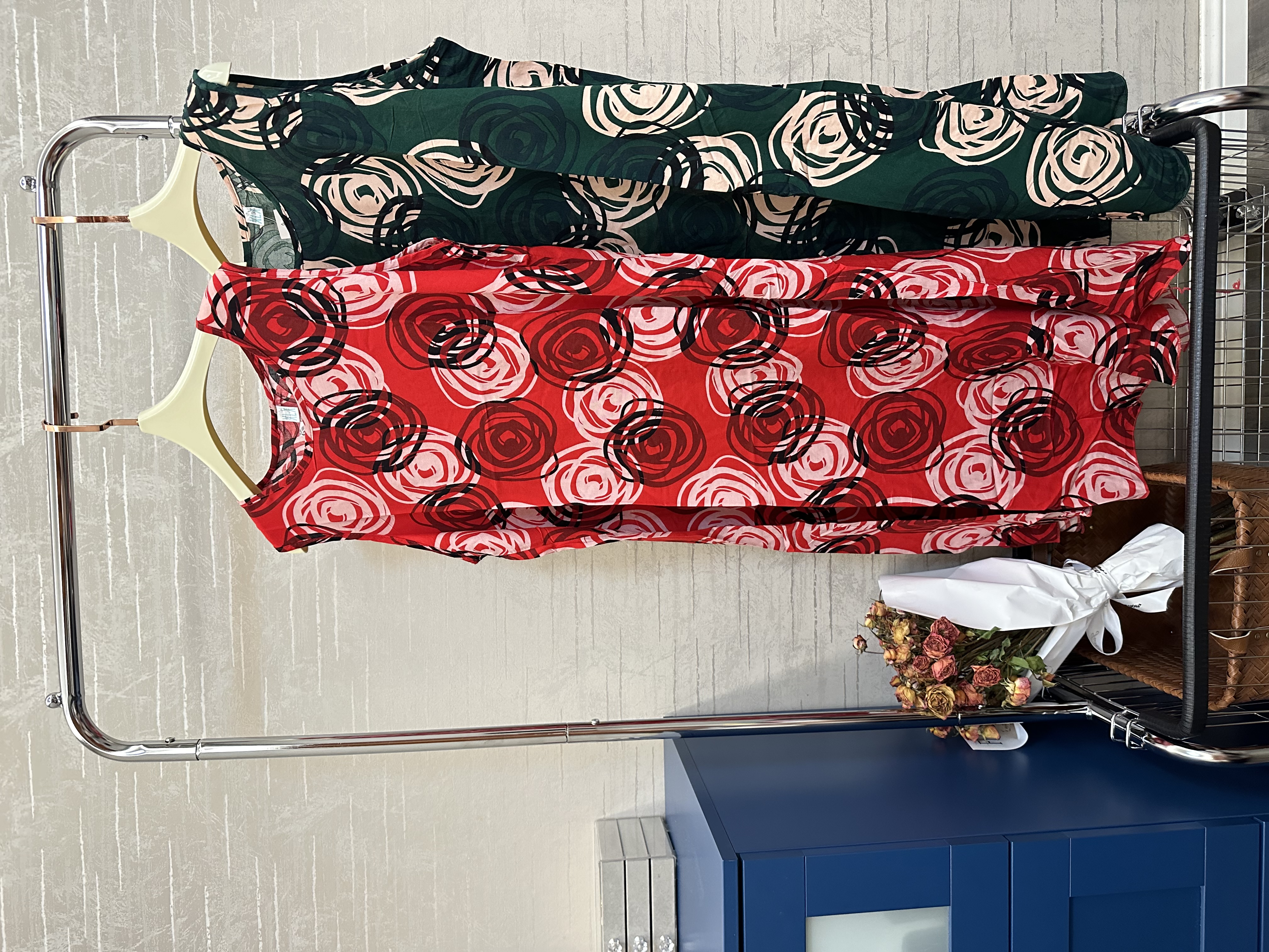 Foreign trade home wear, sleeping dress, long dress, floral print, comfortable long dress, sleeping dress, pajamas Specification image