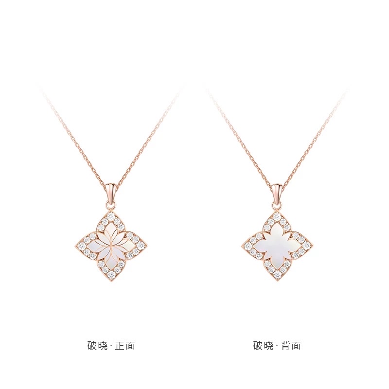 【 NOLYN】 Gusu Window Series White Mother-of-Pearl Silver Necklace, a light luxury design and exquisite original necklace detail image 3