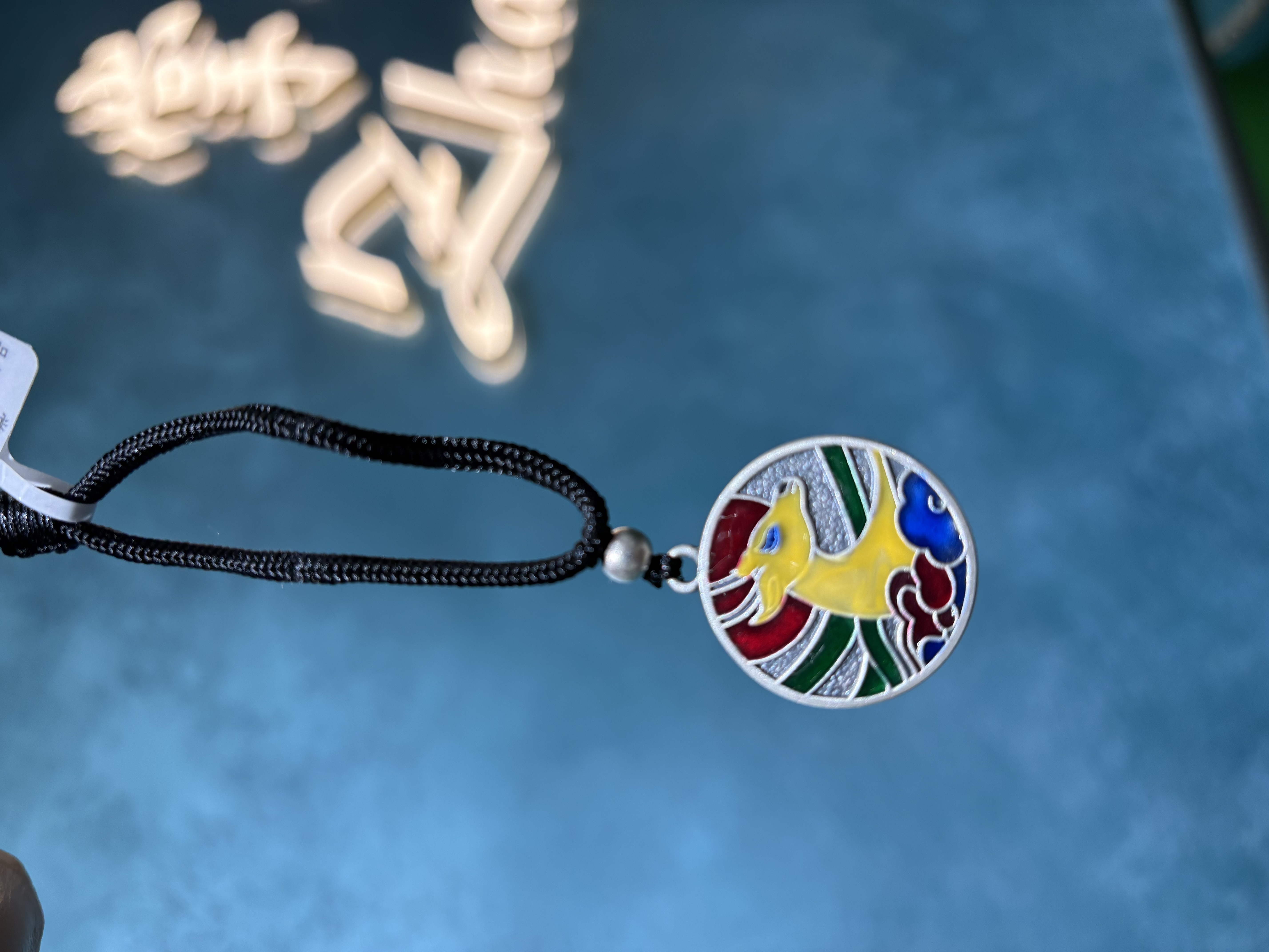 足银珐琅工艺一鹿平安毛衣链男女饰品批发零售产品图