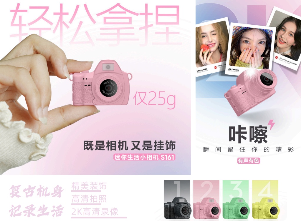 Mini Retro Life Camera S142 720P Custom Logo Wearing Necklace Pendant Item Picture