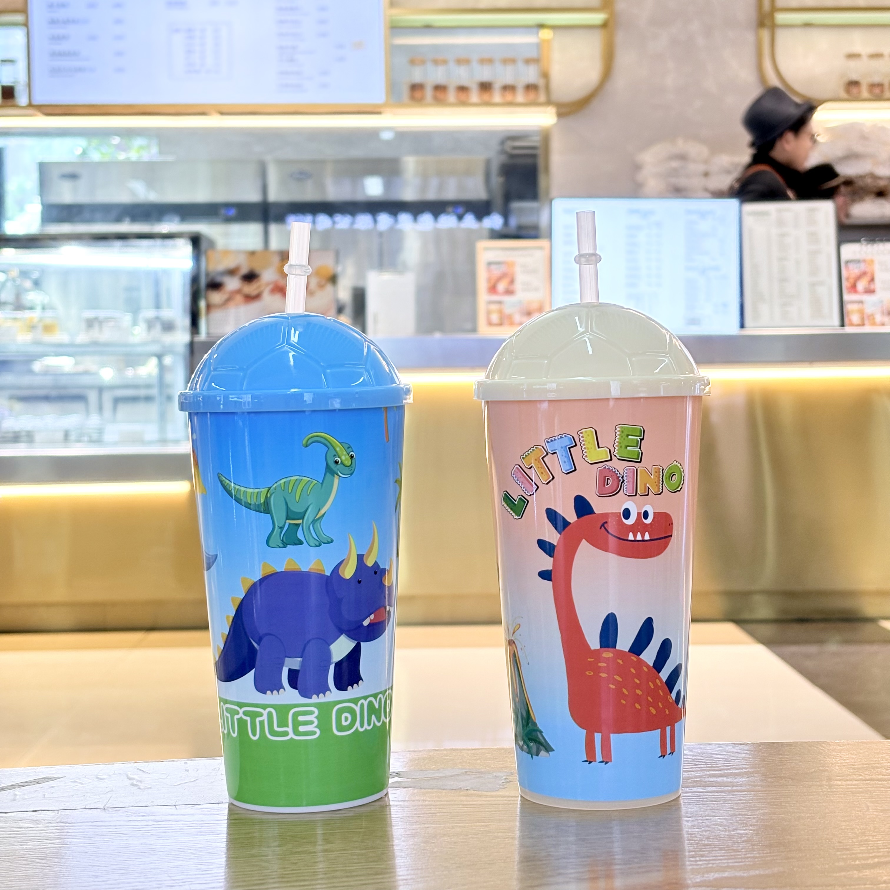 2026 new plastic straw cup, cute dinosaur, large capacity, simple, high appearance level, others Specification drawing