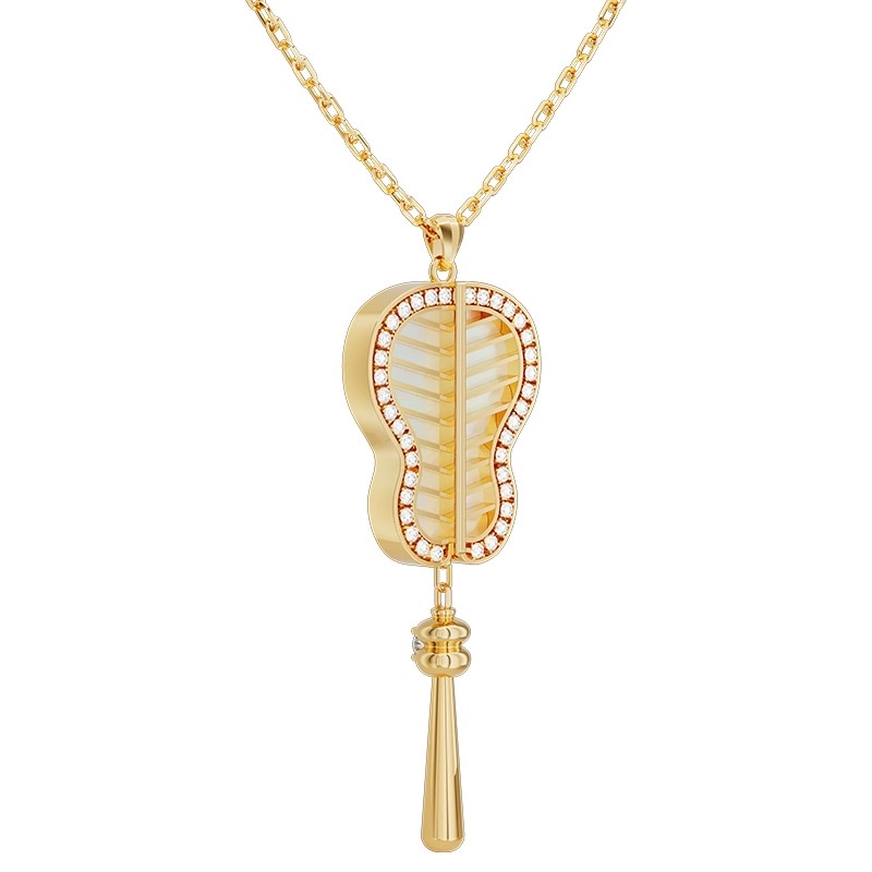 【 NOLYN】 Green Sky Series Mother-of-Pearl Necklace, a niche original design, a new Chinese-style light luxury diamond necklace, a high-end and elegant collarbone necklace detail image 2