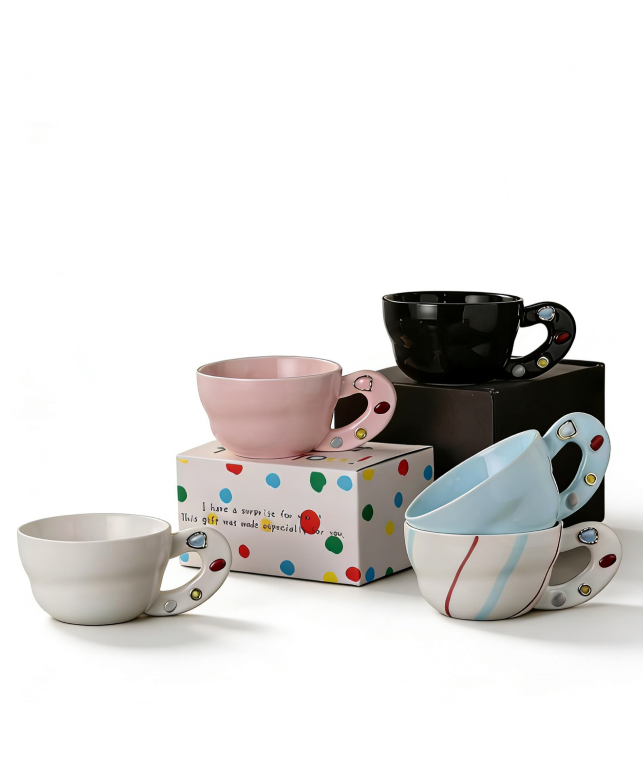 杯子/陶瓷杯/节庆陶瓷杯/仿搪瓷陶瓷杯/陶瓷会议杯白底实物图