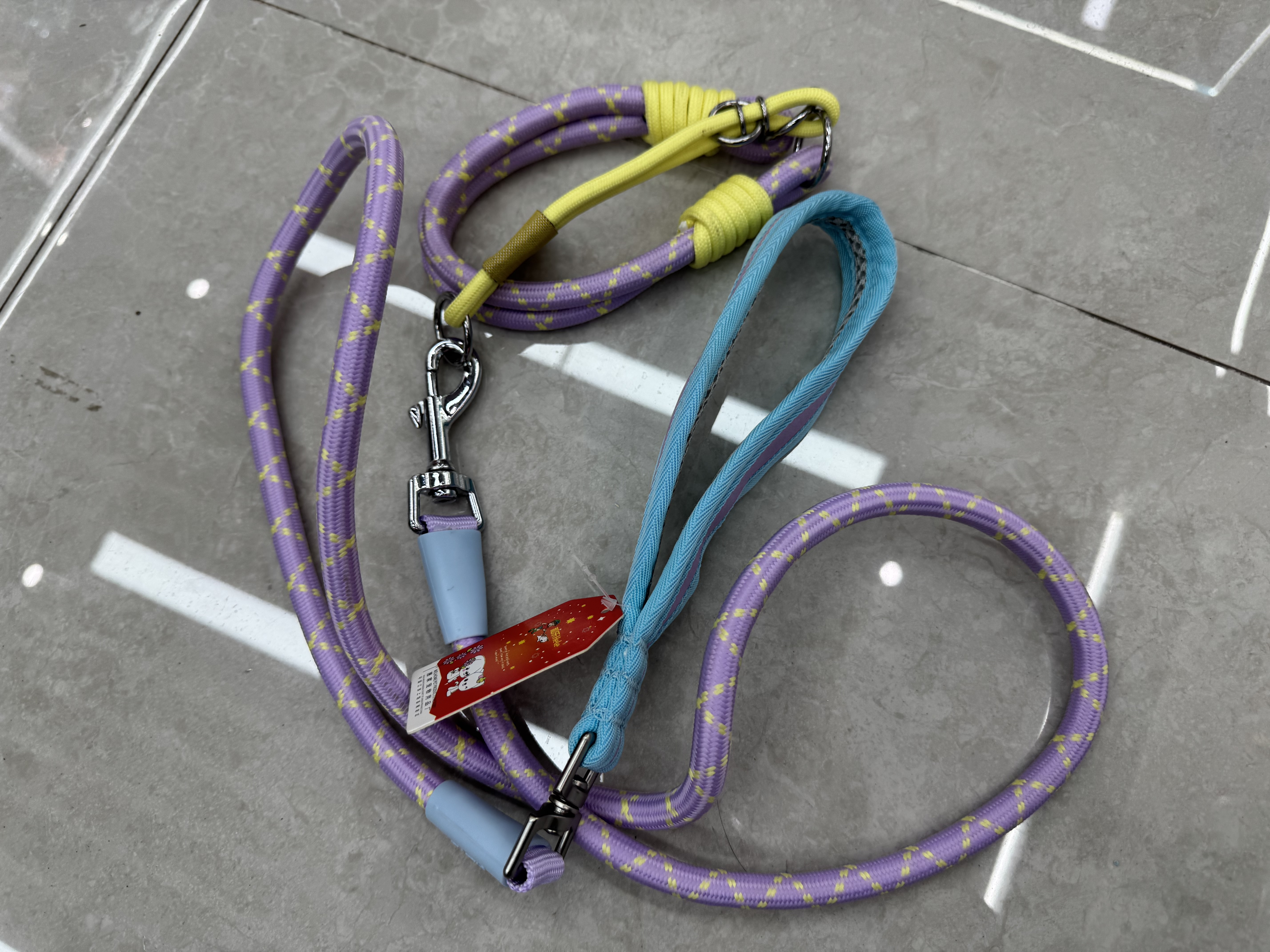 10mm双色编织牵引绳项圈套装 | 中小型犬耐磨防挣脱遛狗绳 宠物项圈用品 项链宠物用品 宠物配饰 饰品宠物用品宠物项圈