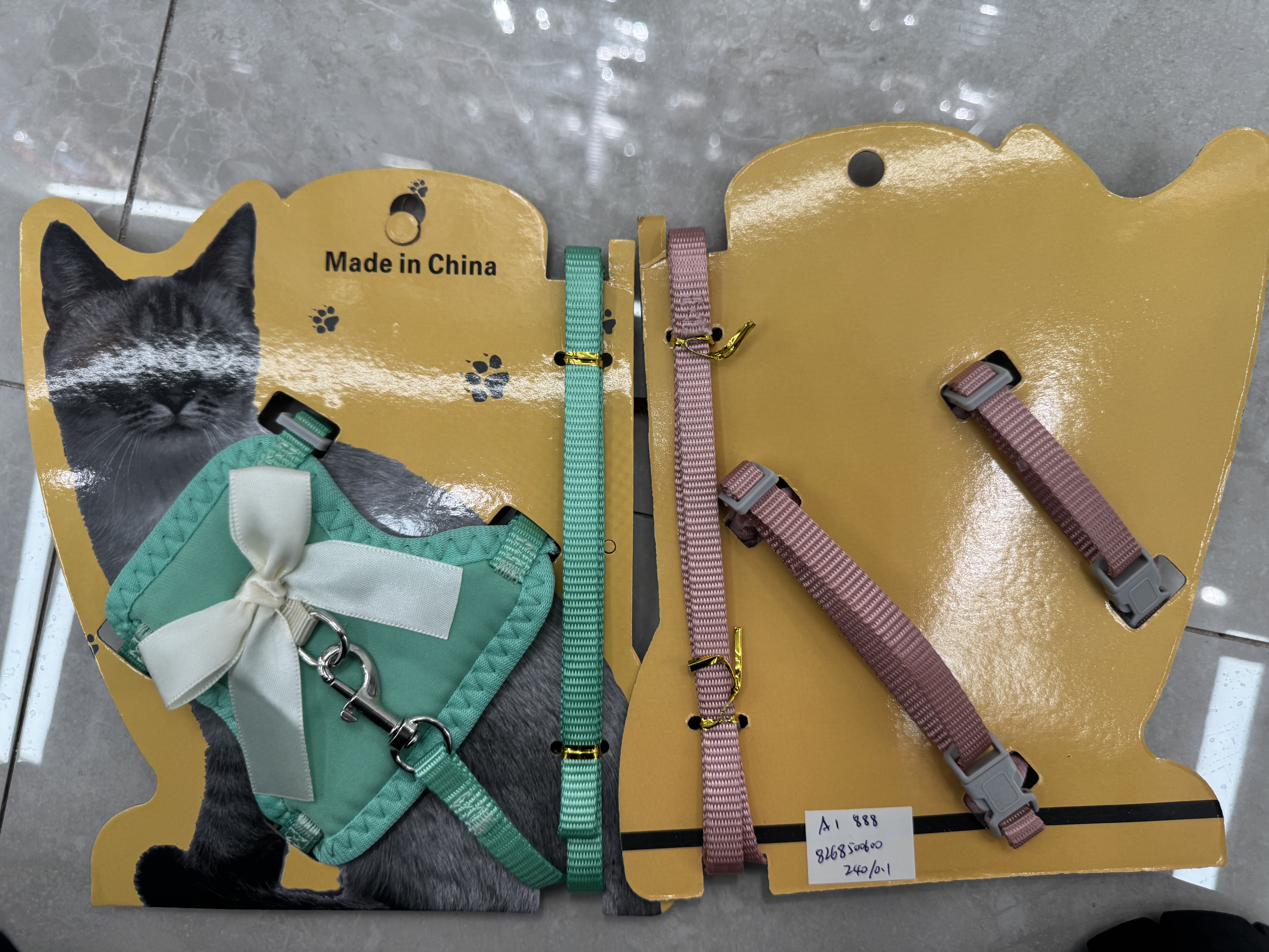 蝴蝶结宠物胸背牵引绳 | 小号猫狗通用 防挣脱遛猫绳 宠物项圈用品 项链宠物用品 宠物配饰 饰品宠物用品 宠物项圈细节图