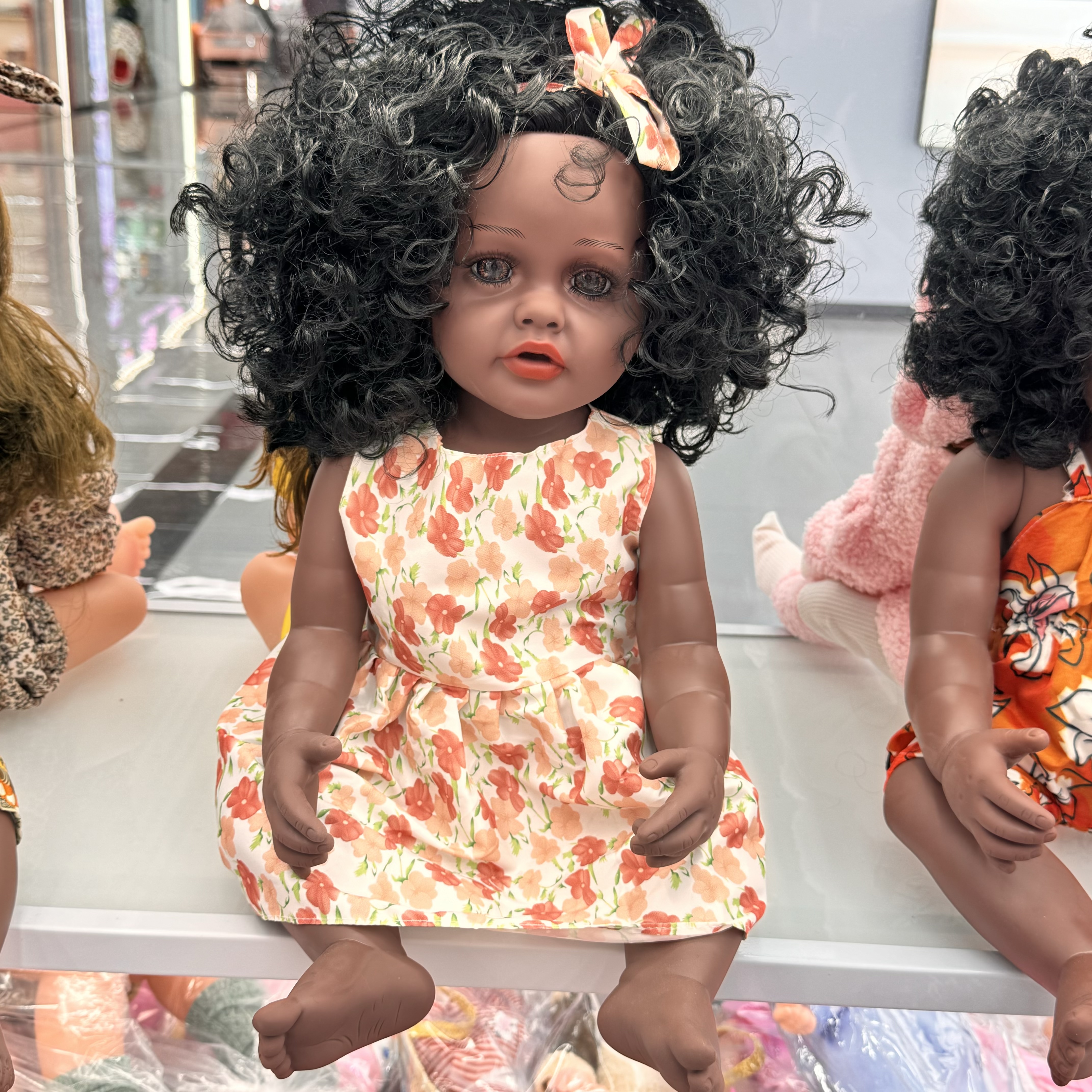 African black doll, cute plush toy, soothing and sleeping doll, vinyl rebirth doll, children's toy, girl gift toy details Picture