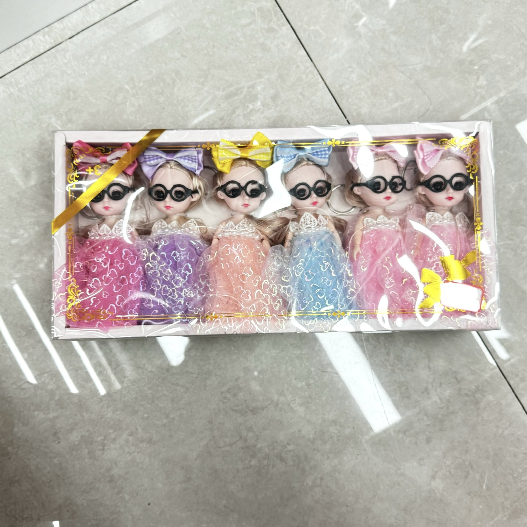 New set of bespectacled doll, dress-up girl, princess toy, play house, birthday gift set box