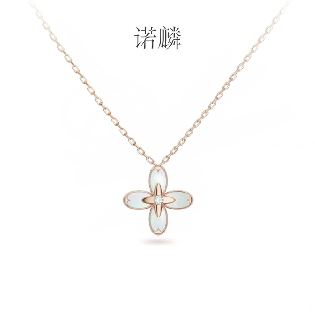 【 NOLYN】 Osmanthus Series Original Design Necklace, Sweet Osmanthus and White Mother-of-pearl, light Luxury Gift necklace, high-end feel necklace