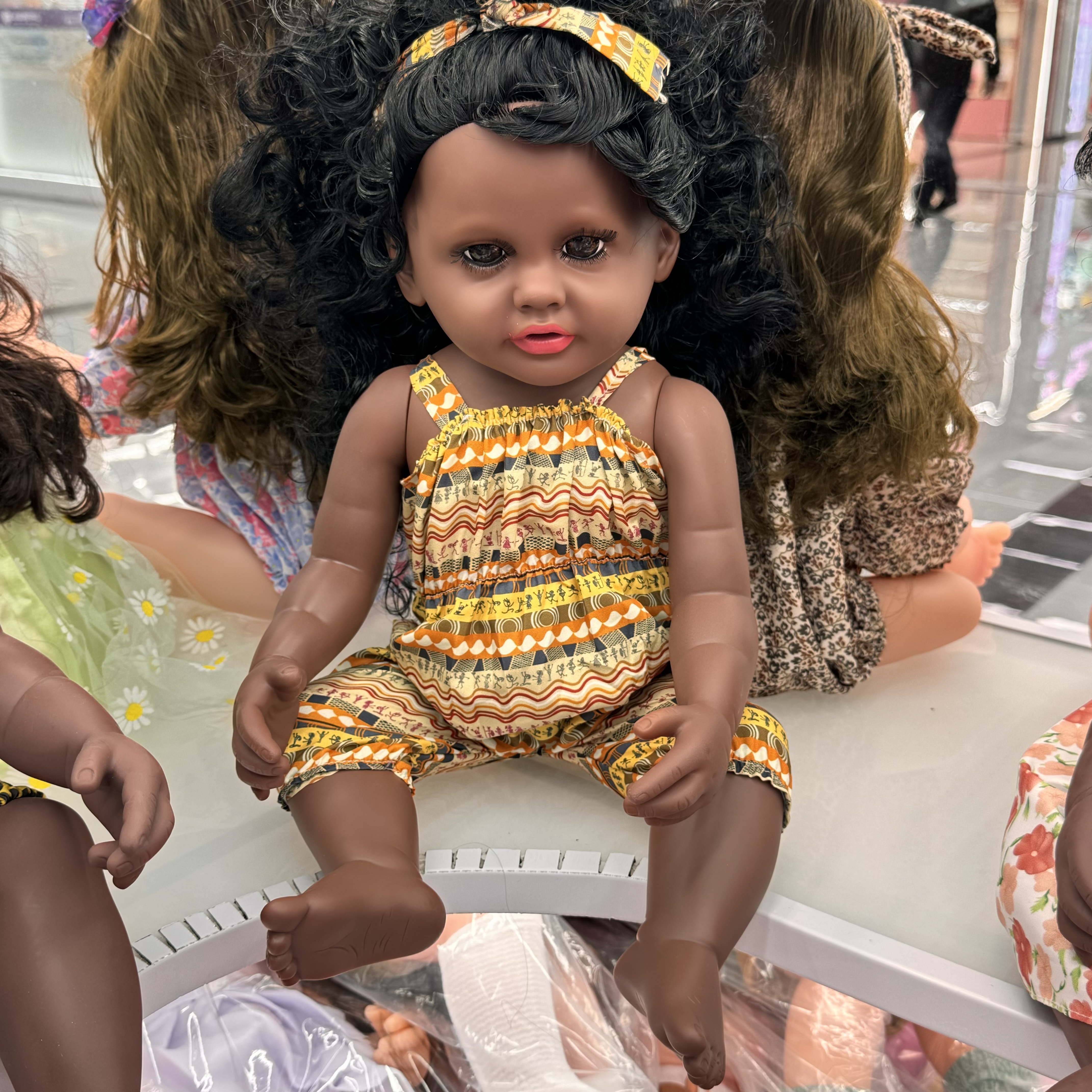 African black doll, cute plush toy, soothing and sleeping doll, vinyl rebirth doll, children's toy, girl gift toy Application Scenario