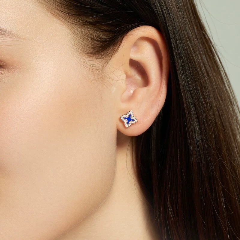 【 NOLYN】 Fei Series Gusu Xuan Stud Earrings for Women, new high-end, light luxury and niche design, autumn and winter stud earrings Item Picture