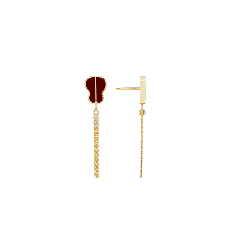 【 NOLYN】 Green Sky Series Earrings, Earrings, pendants, red agate, niche original design, new Chinese-style light luxury accessories, stud earrings and earrings details Picture