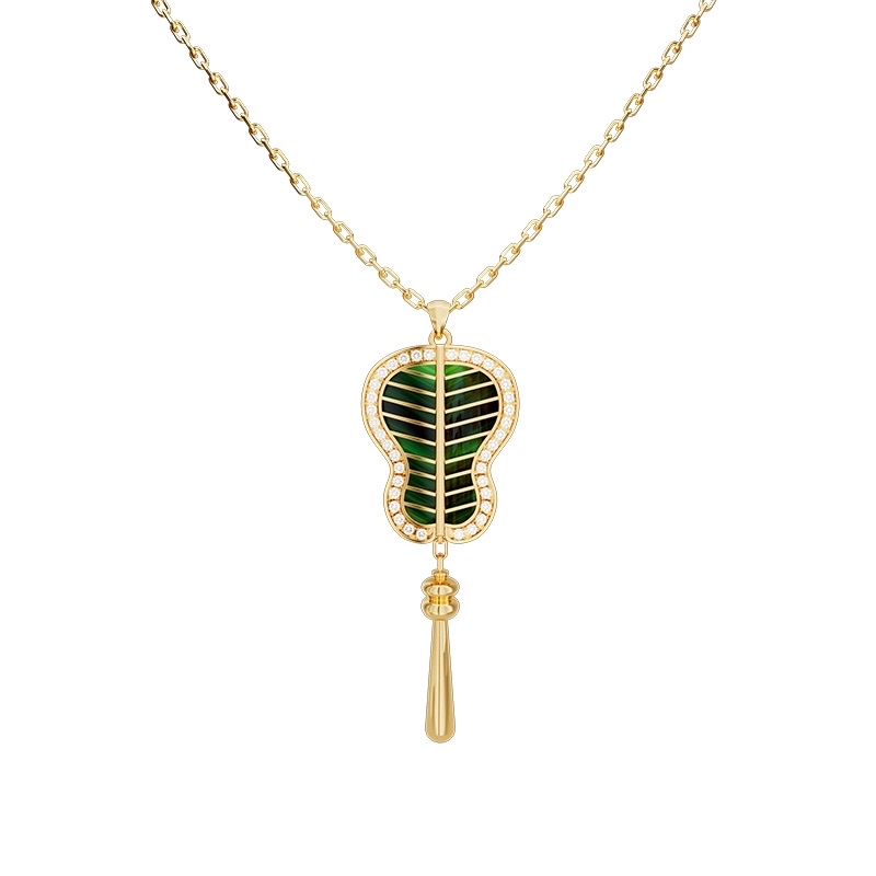 【 NOLYN】 Green Sky Series Malachite Necklace, 925 silver, Niche original design, New Chinese-style light luxury commuting necklace details Picture