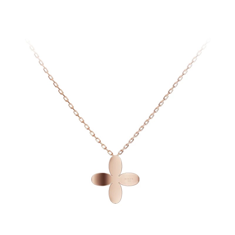 【 NOLYN】 Osmanthus Series Osmanthus Language Love Pink Mother-of-Pearl Silver Necklace, a niche design for gifting, light luxury and sweet style necklace details Picture