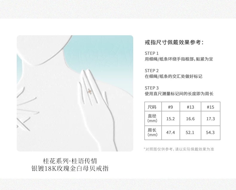 【 NOLYN】 Osmanthus series rings, original design, sweet style, white mother-of-pearl ring, light luxury ring, couple ring, high-end ring detail image 8