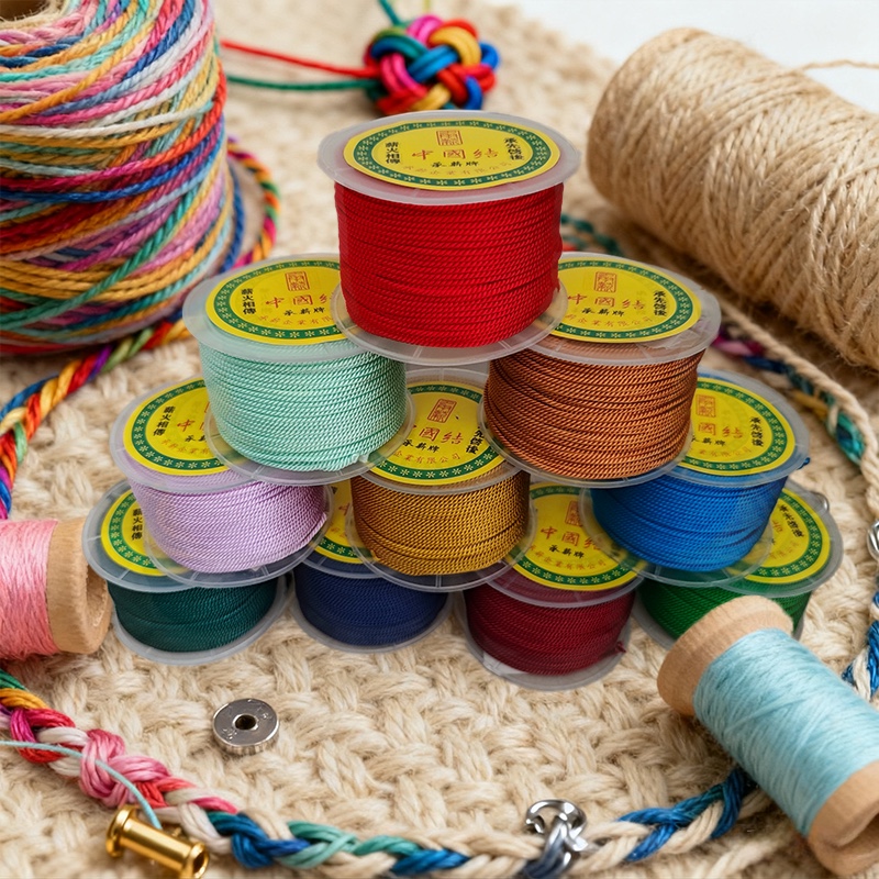 Handmade jewelry lanyard connection, pearl and jade thread, cotton thread, multi-color woven materials, DIY accessories, craft line materials