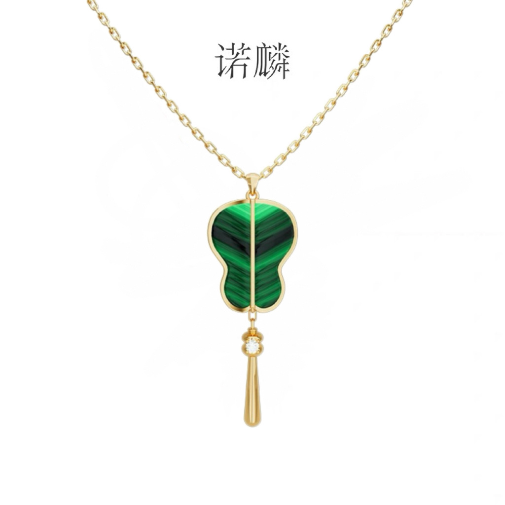【诺麟NOLYN】绿天系列孔雀石项链925银小众原创设计新中式轻奢通勤项链