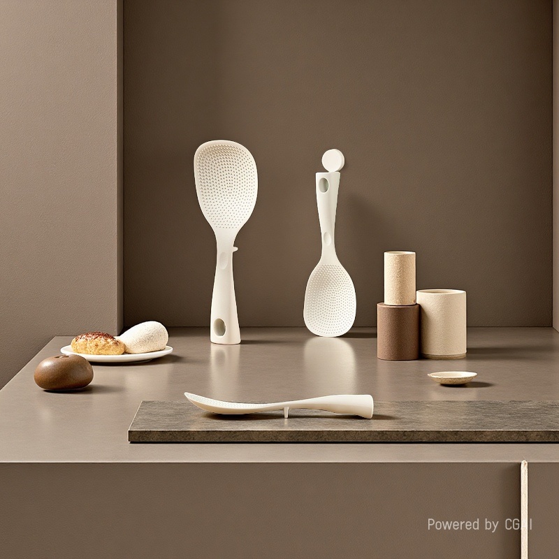 跨境现货不沾米饭勺耐高温家用电饭煲可立式不粘米盛饭打饭勺硅胶商用大号勺子